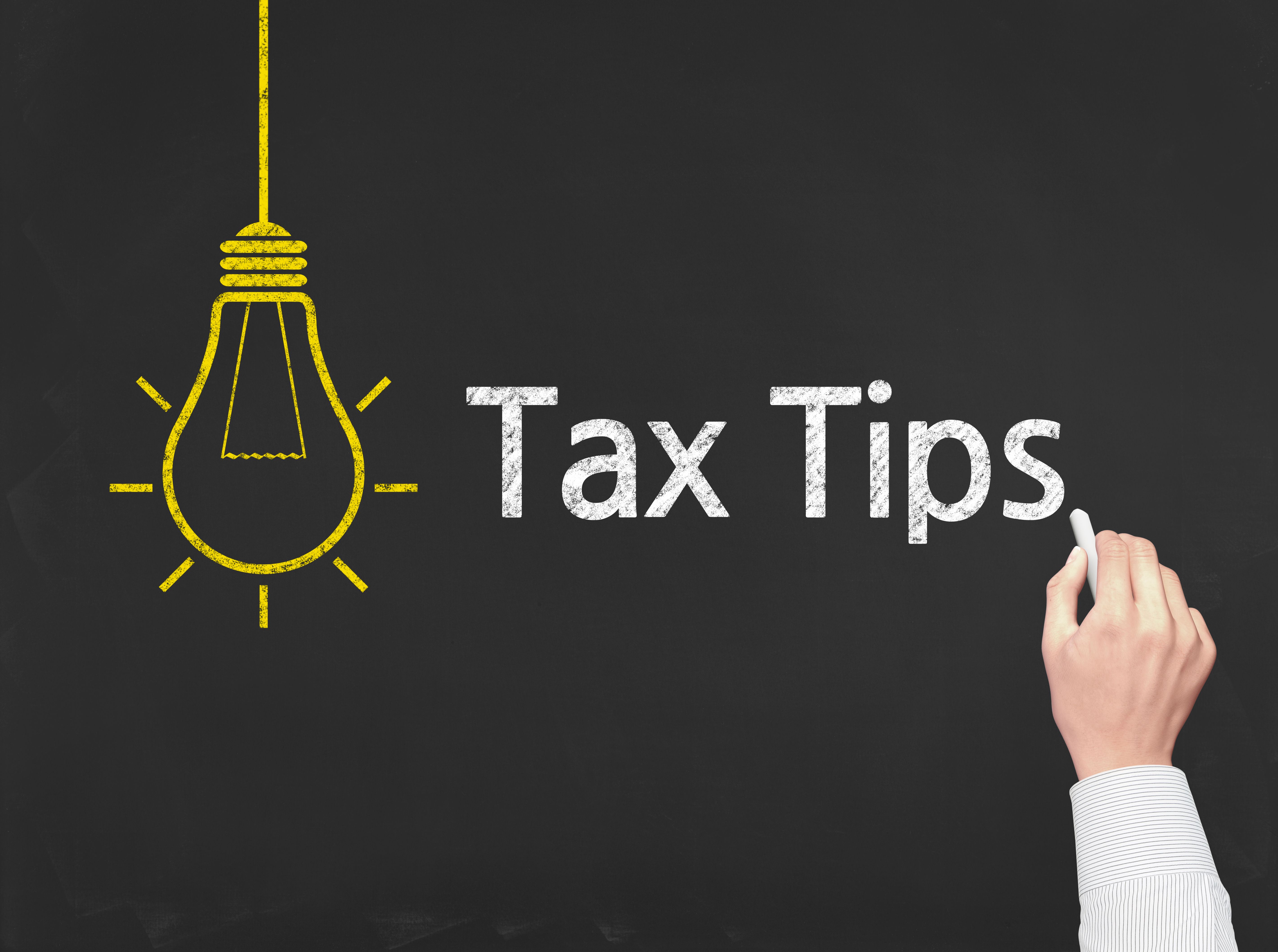 Tax Tips - Business Chalkboard Background