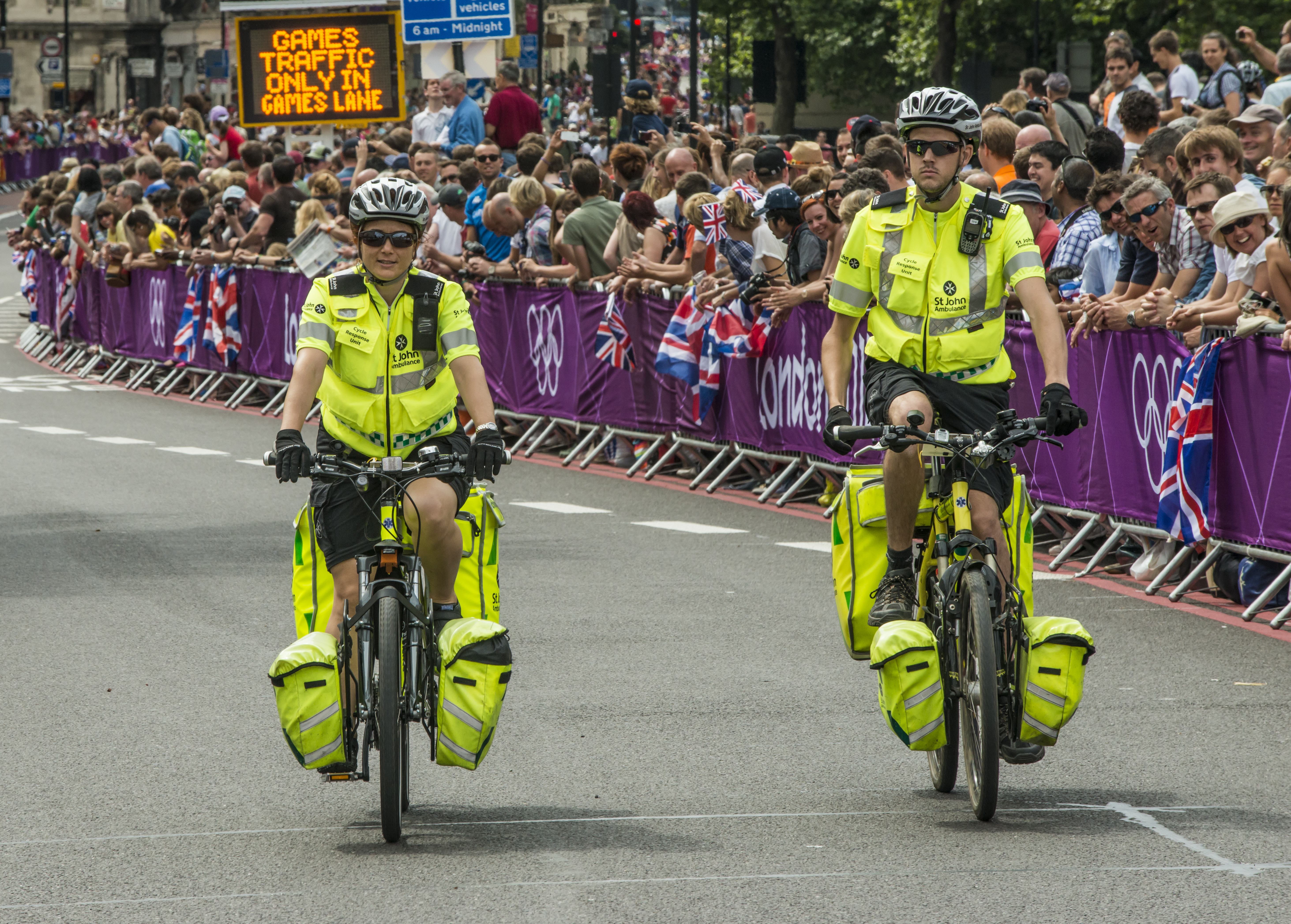 St John's Ambulance medics on cycles St John's Ambulance medics on cycles