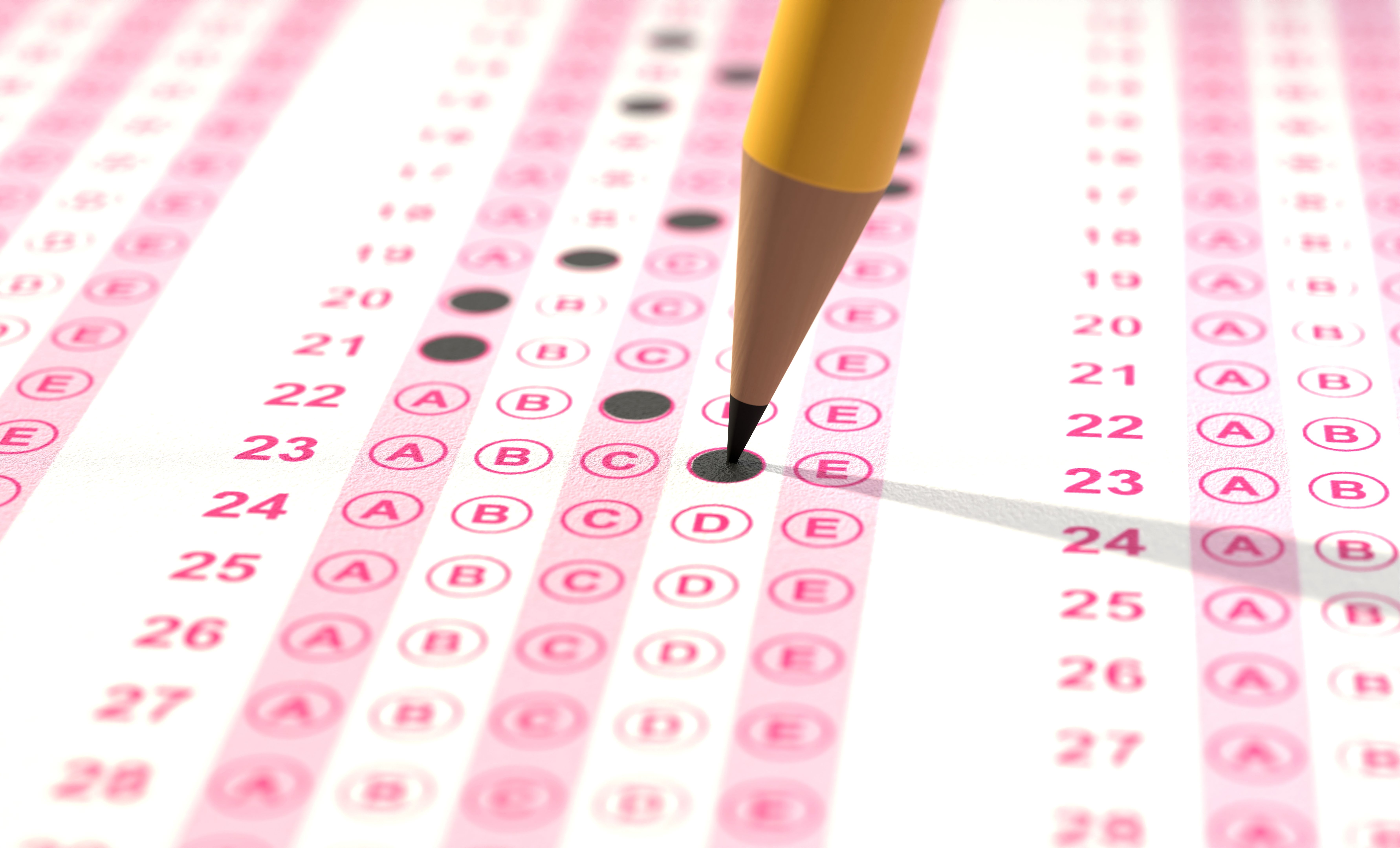 Examing Test Paper And Pencil