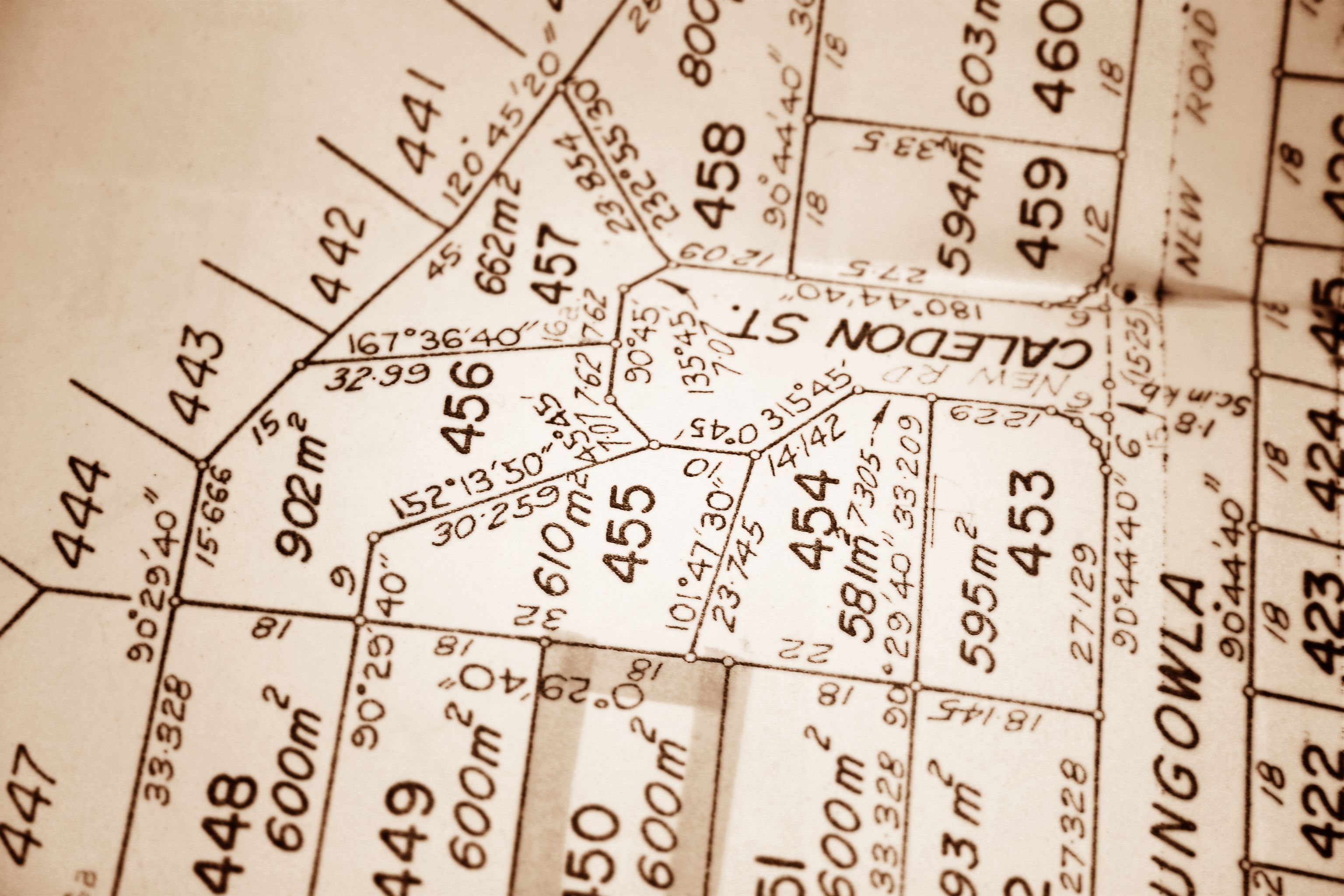 Location map of a housing estate with house numbers on