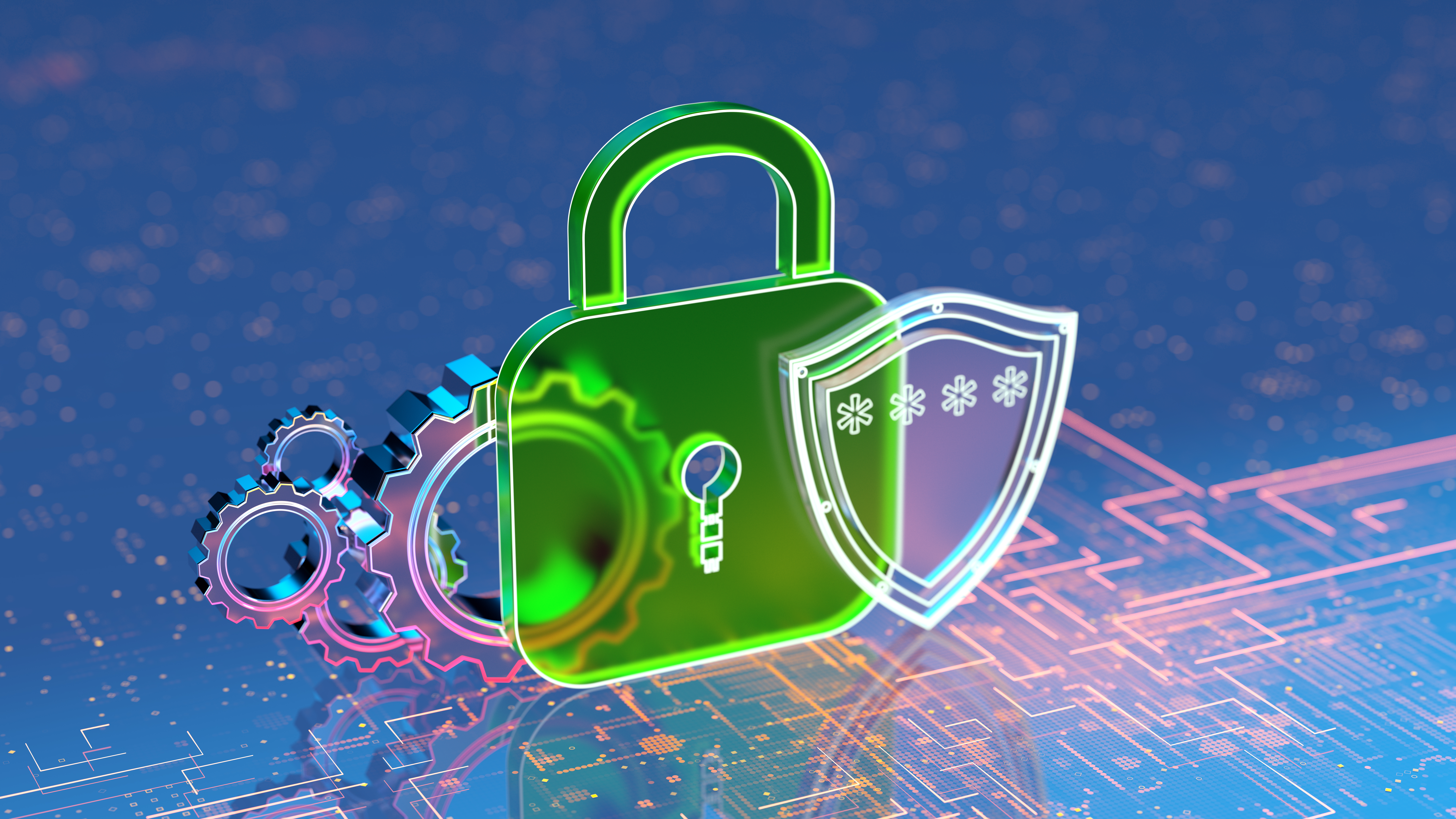 A digital shield stands guard over a vast network of information, representing the vigilant defense against cyberattacks. A digital shield stands guard over a vast network of information, representing the vigilant defense against cyberattacks.