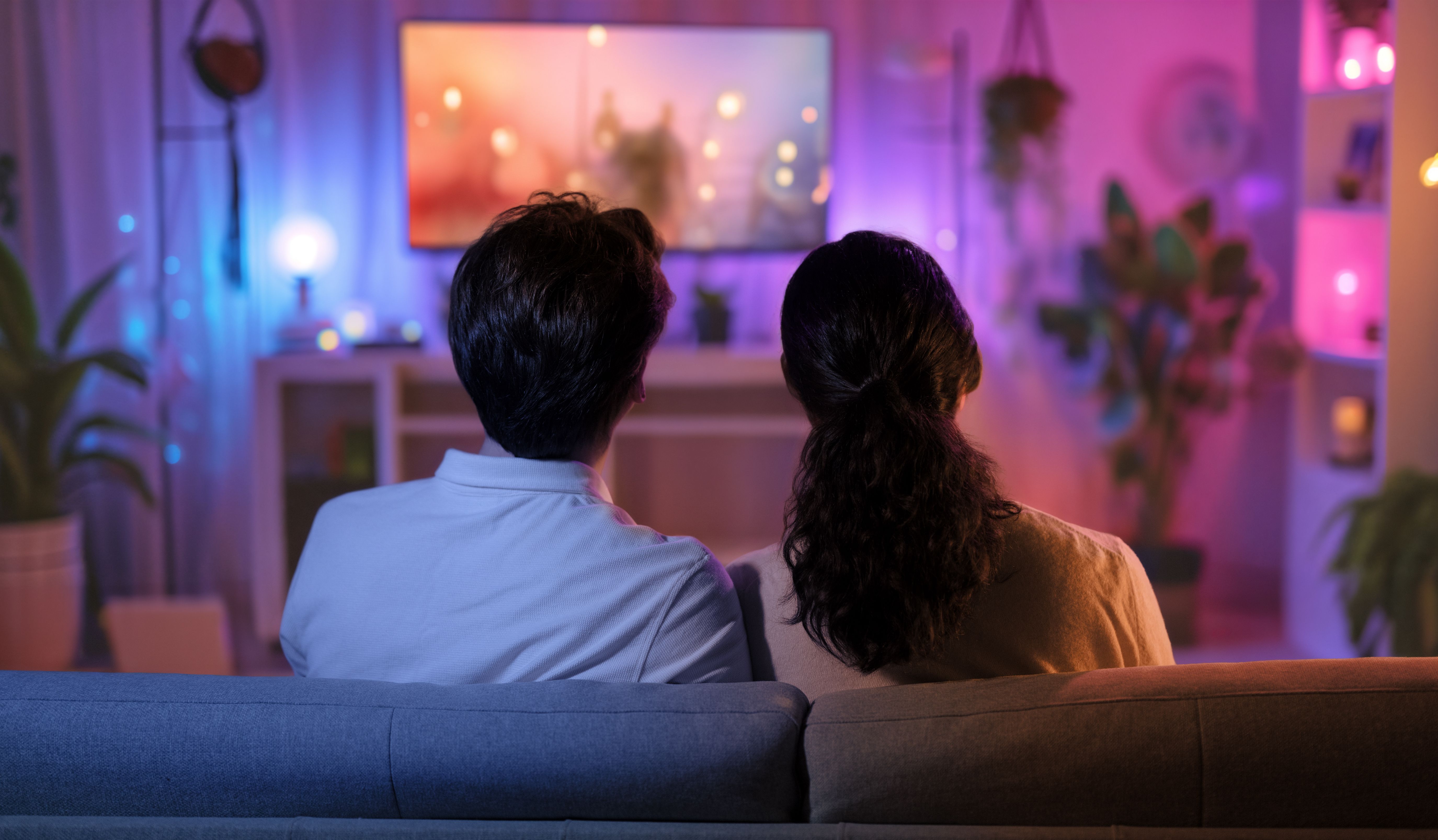 couple watching video