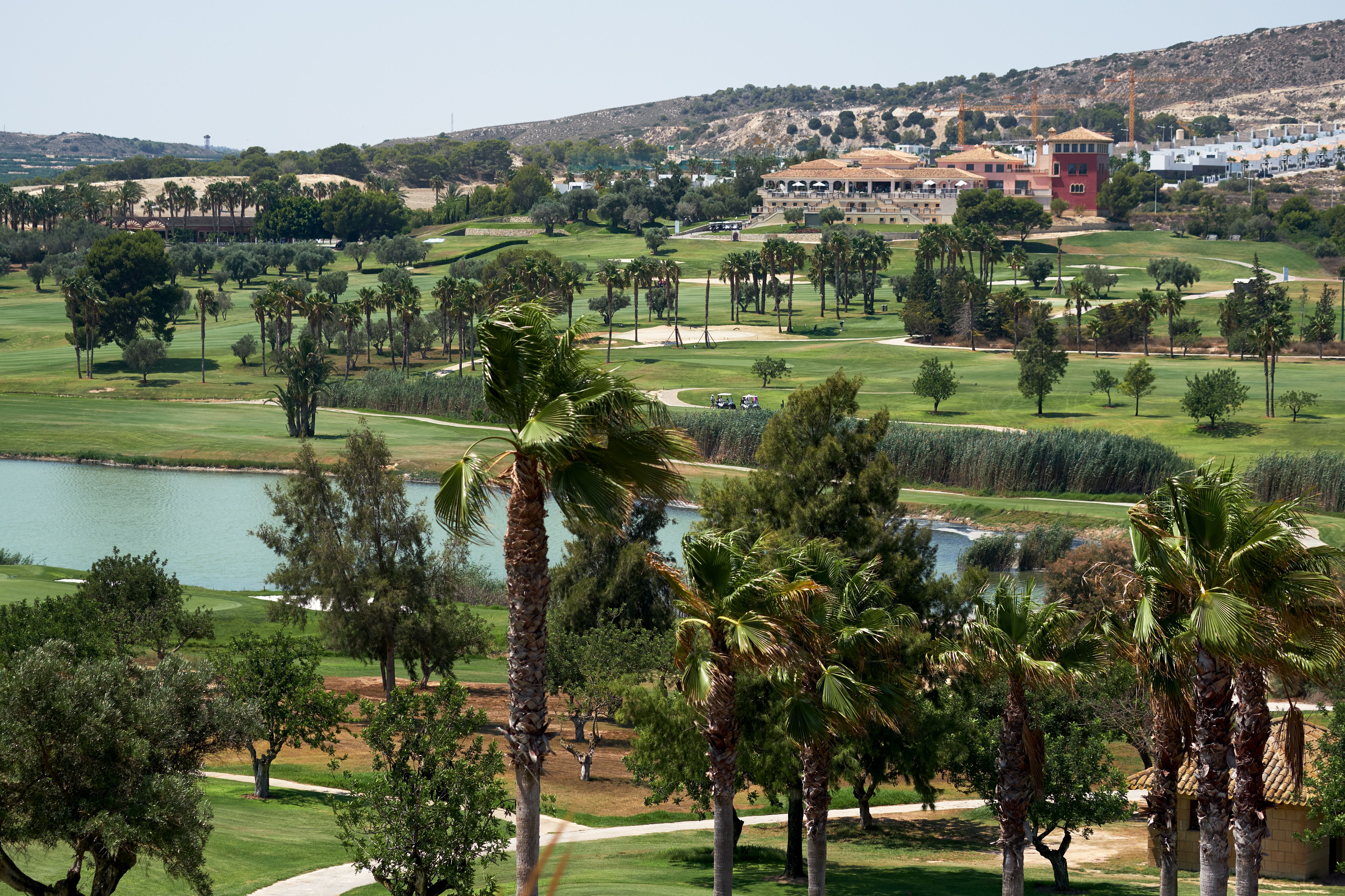 Golf fields with lake