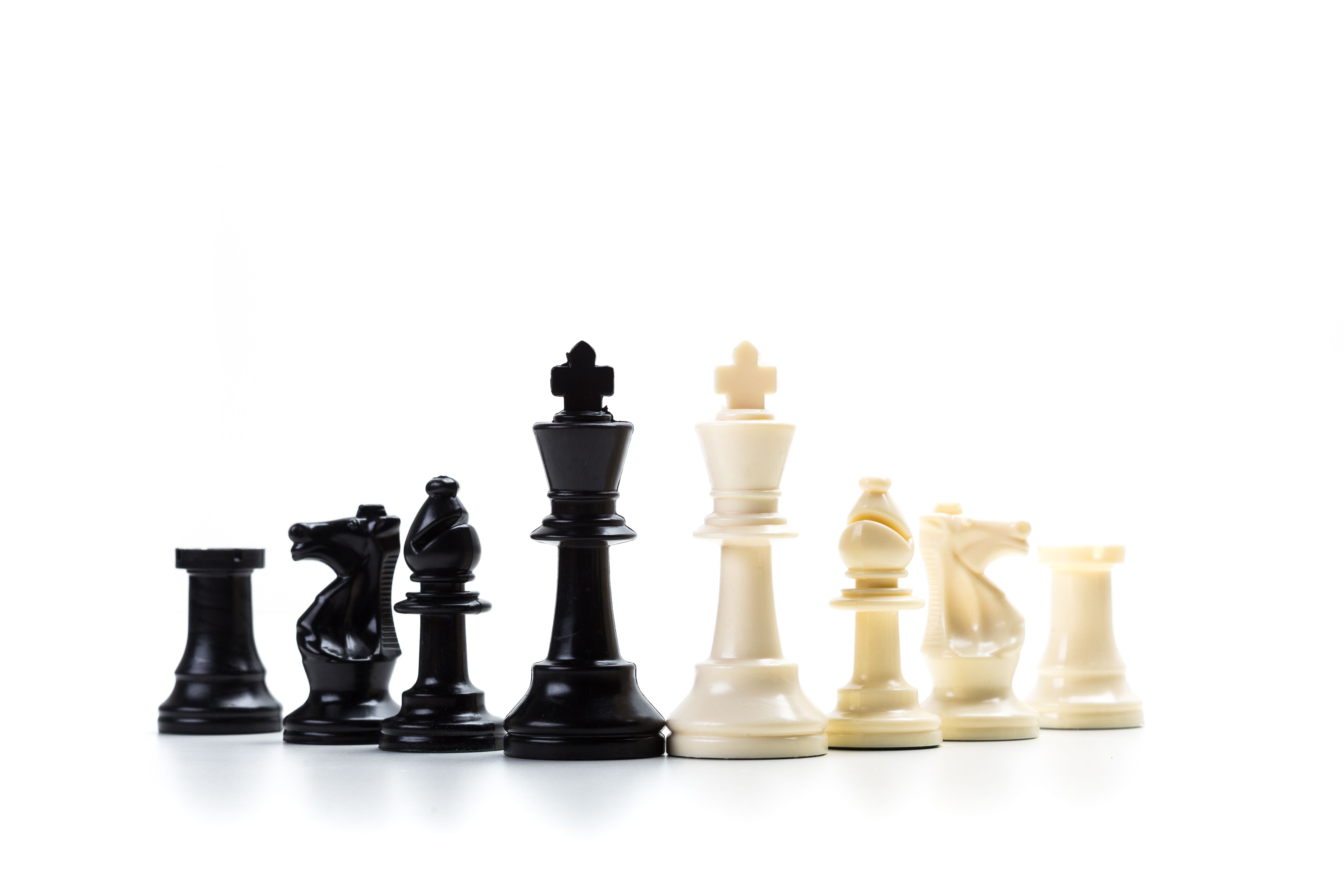 Chess game or chess pieces with white background