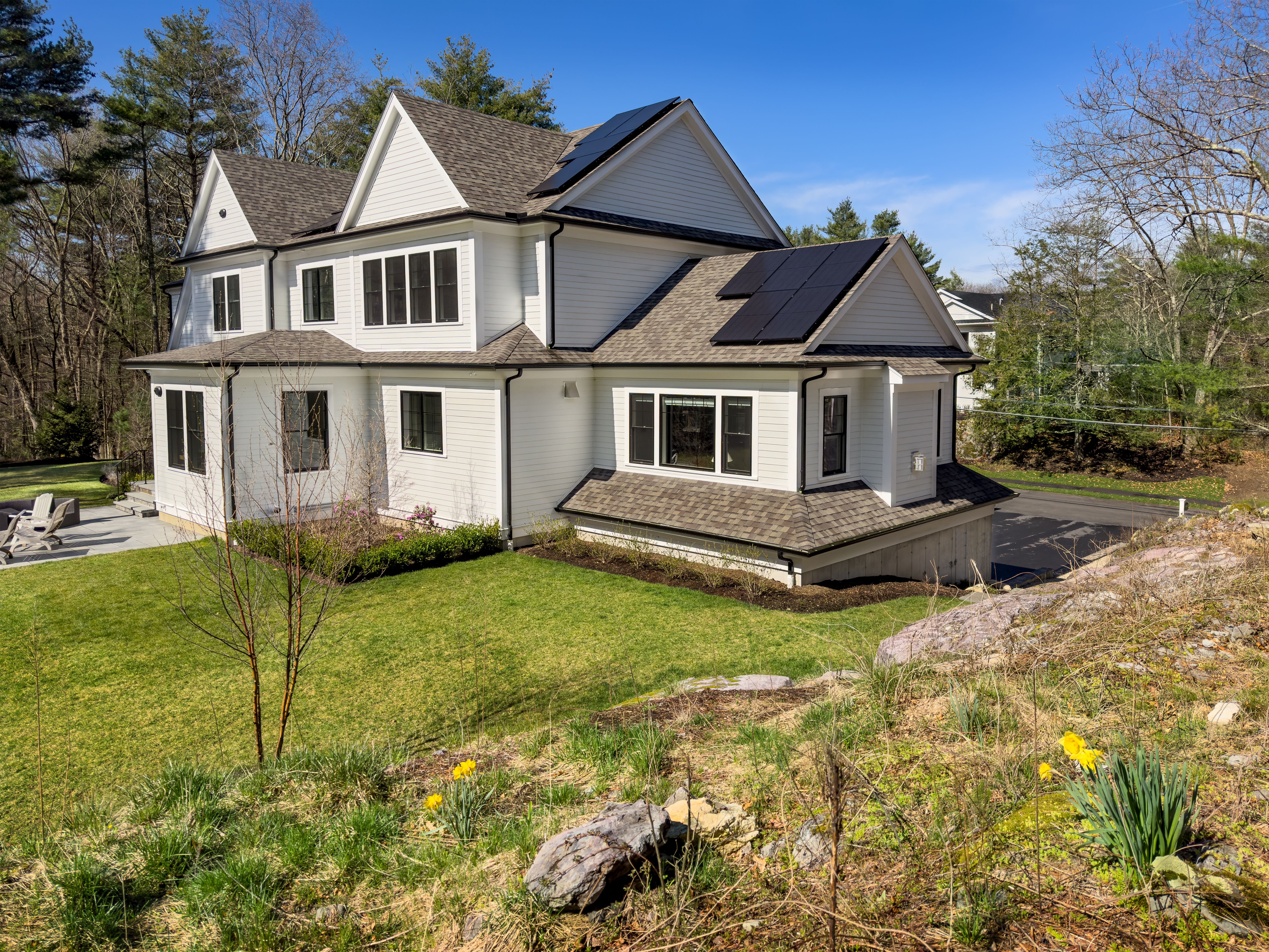 Newly installed solar panels