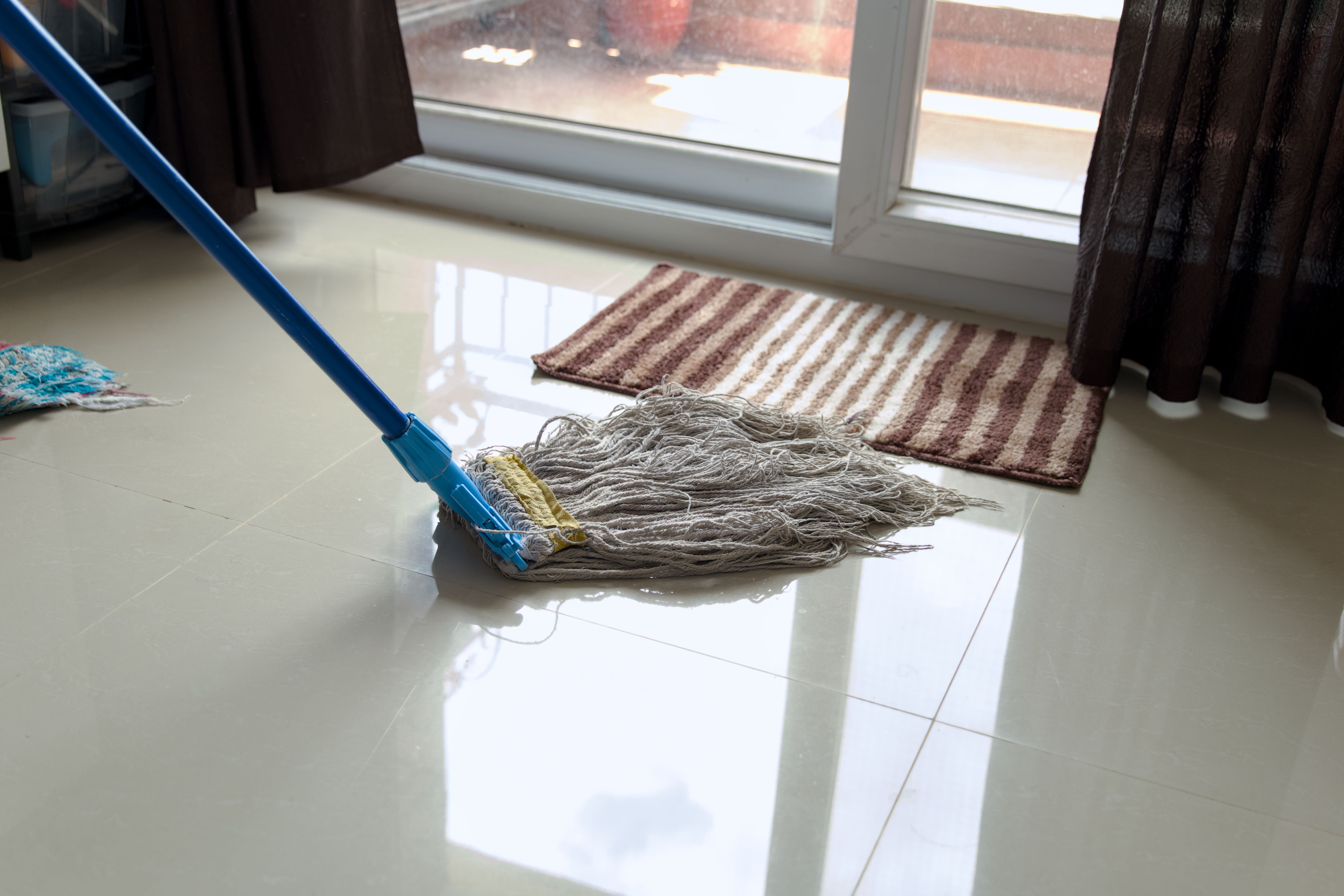 mopping floor