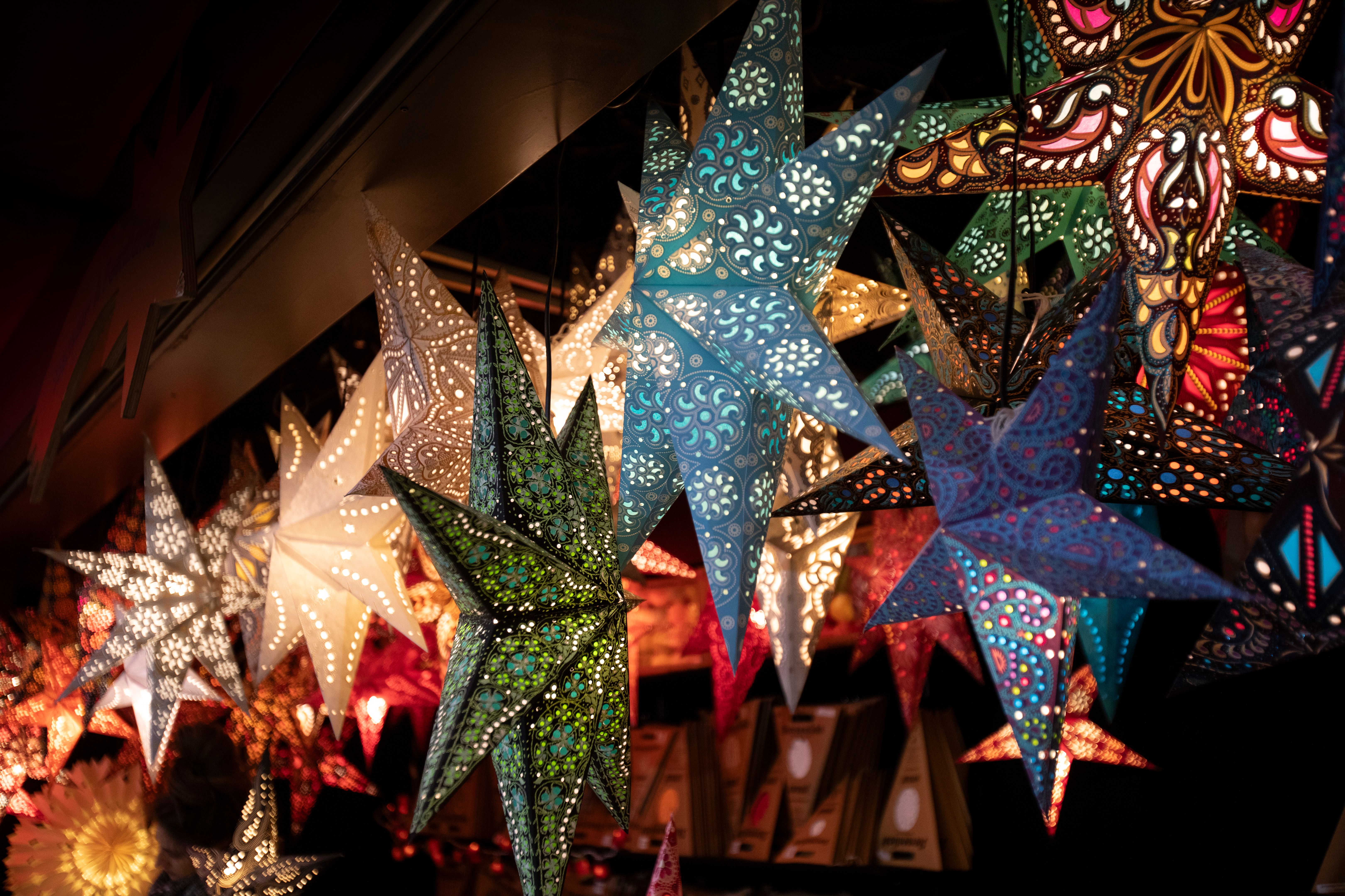 christmas market stalls