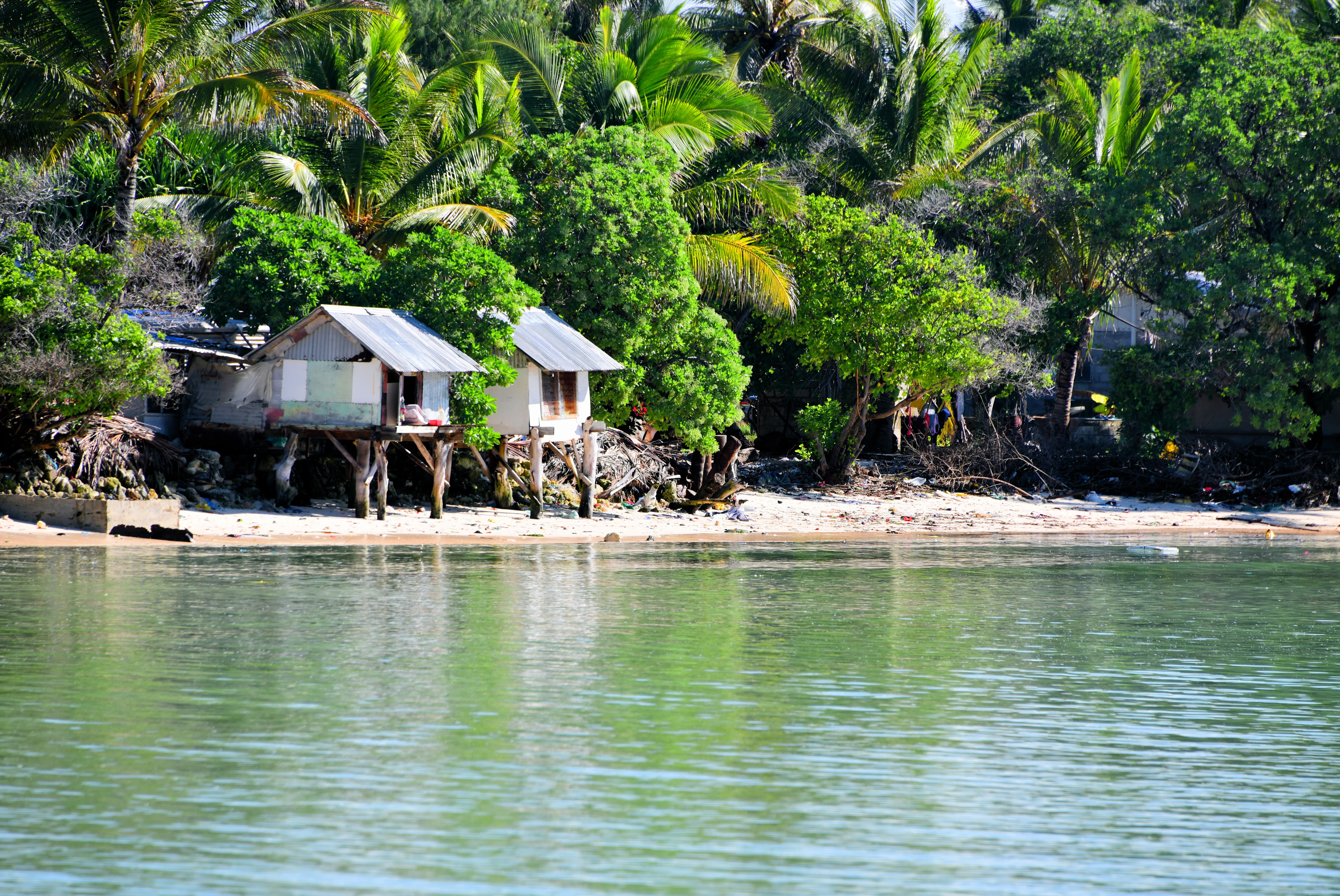 Houses on stilts, Banraeaba, Ambo motu, South Tarawa, Kiribati Houses on stilts, Banraeaba, Ambo motu, South Tarawa, Kiribati