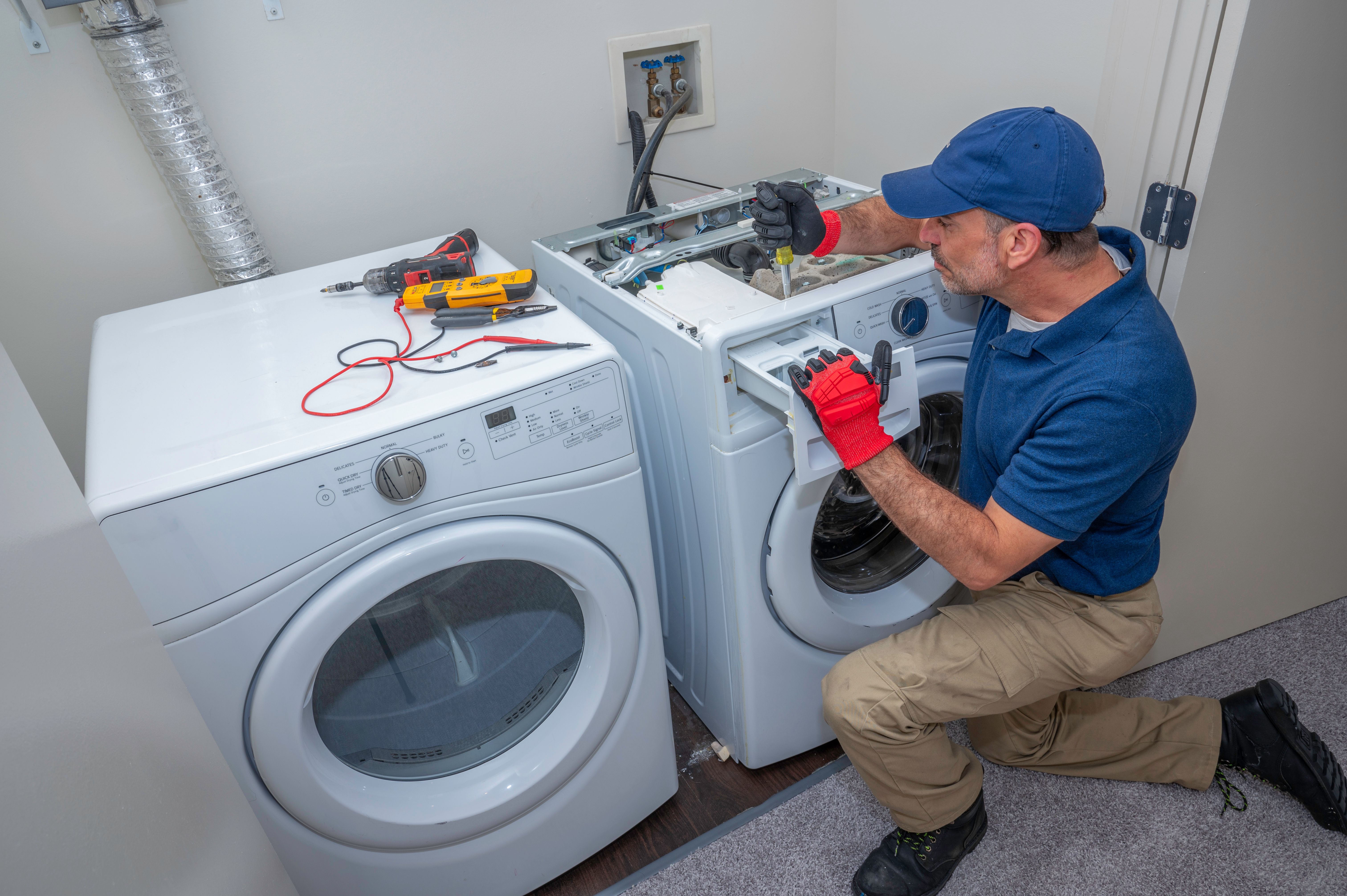 Washing machine door seal gasket leak repair