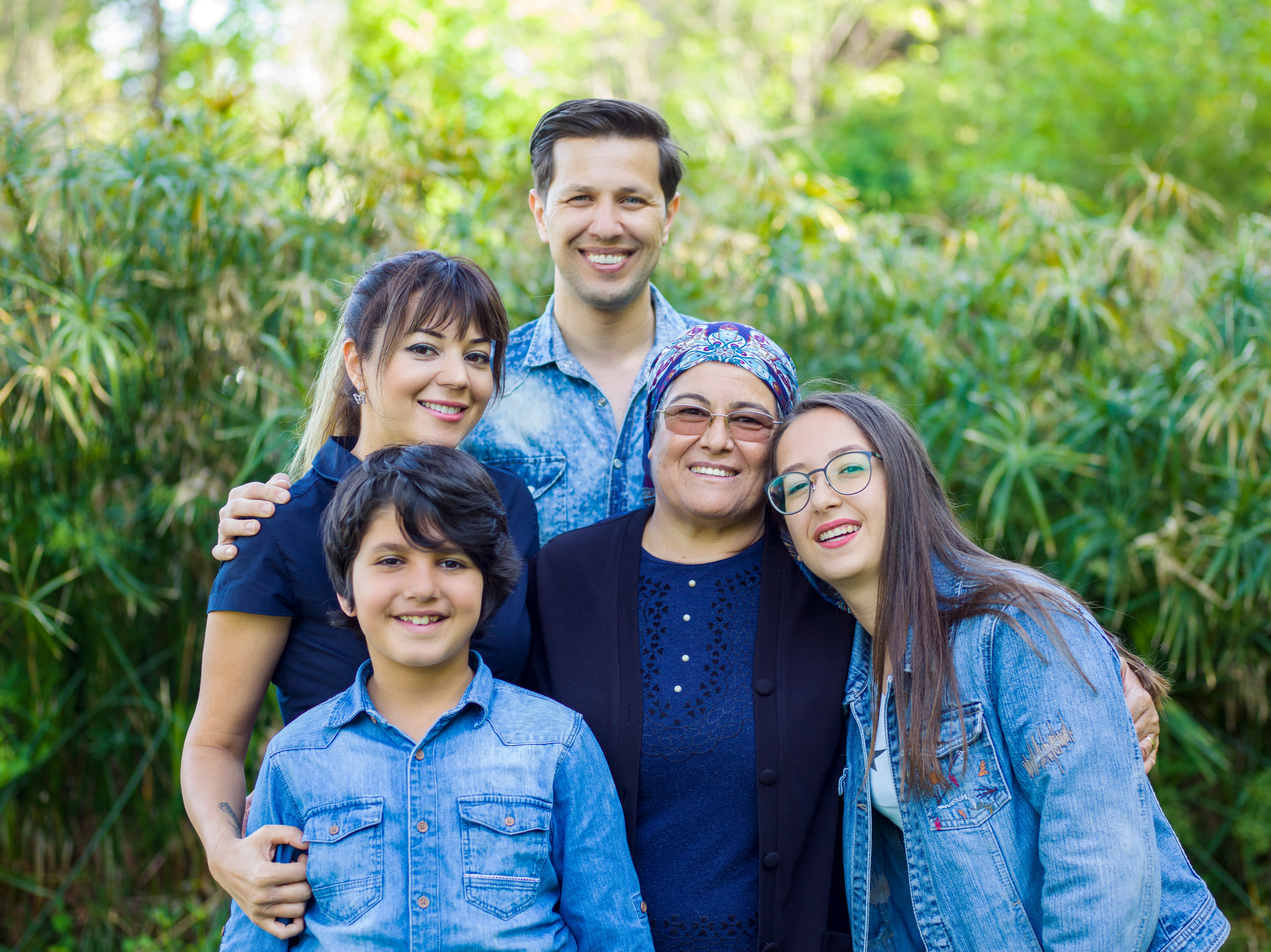 family portrait outdoors