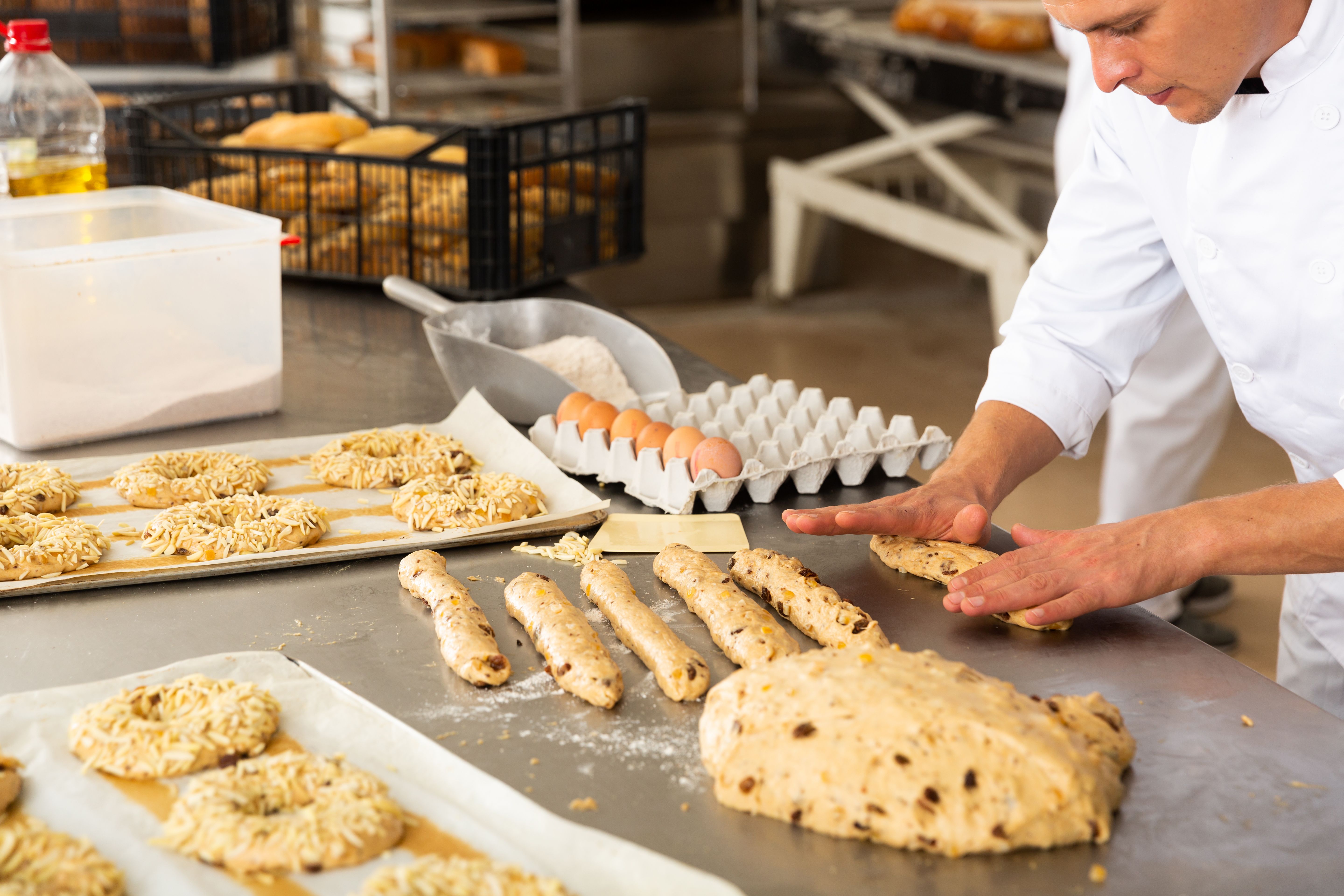 baker making cookies