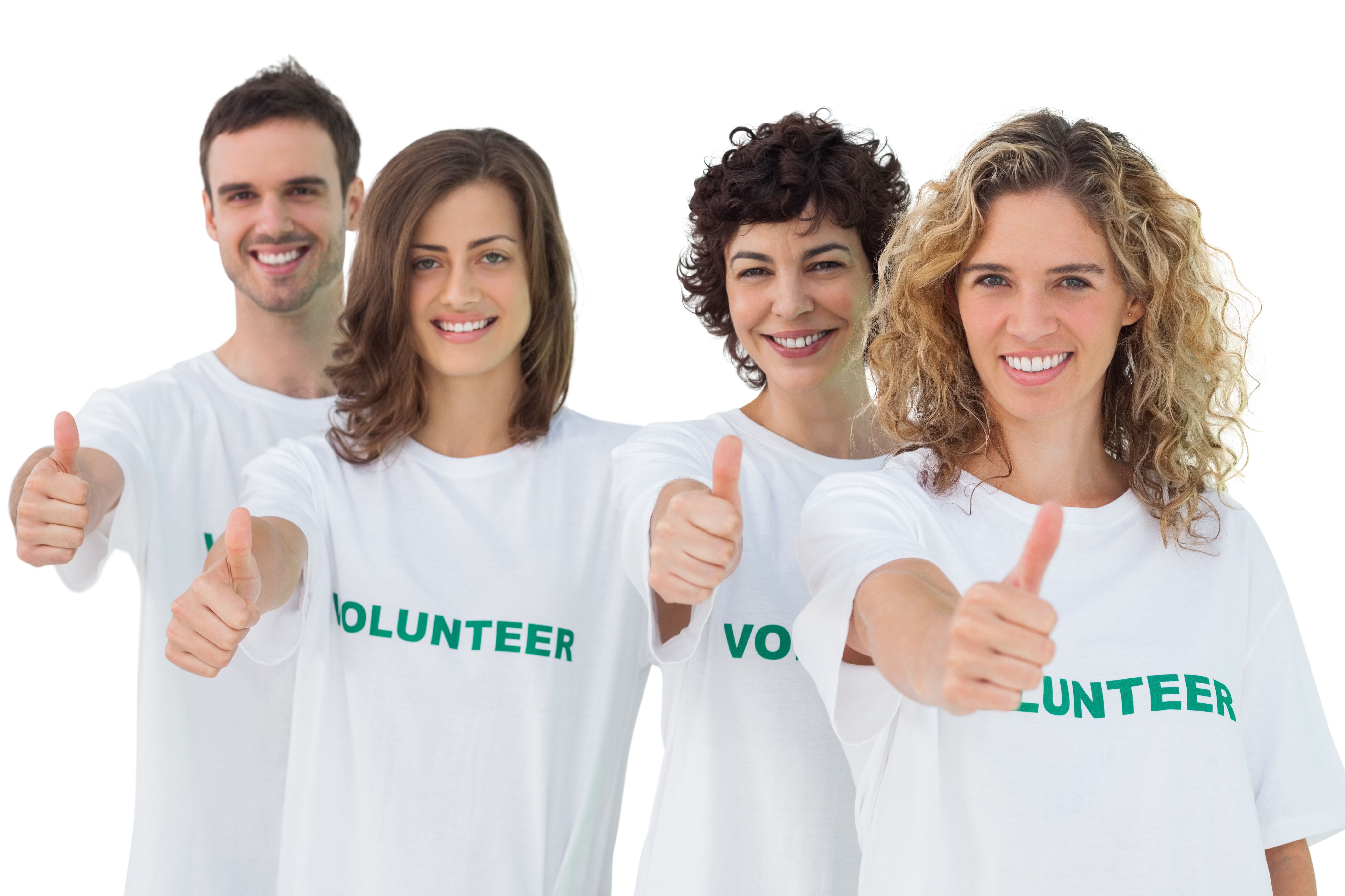 voluntarios felizes