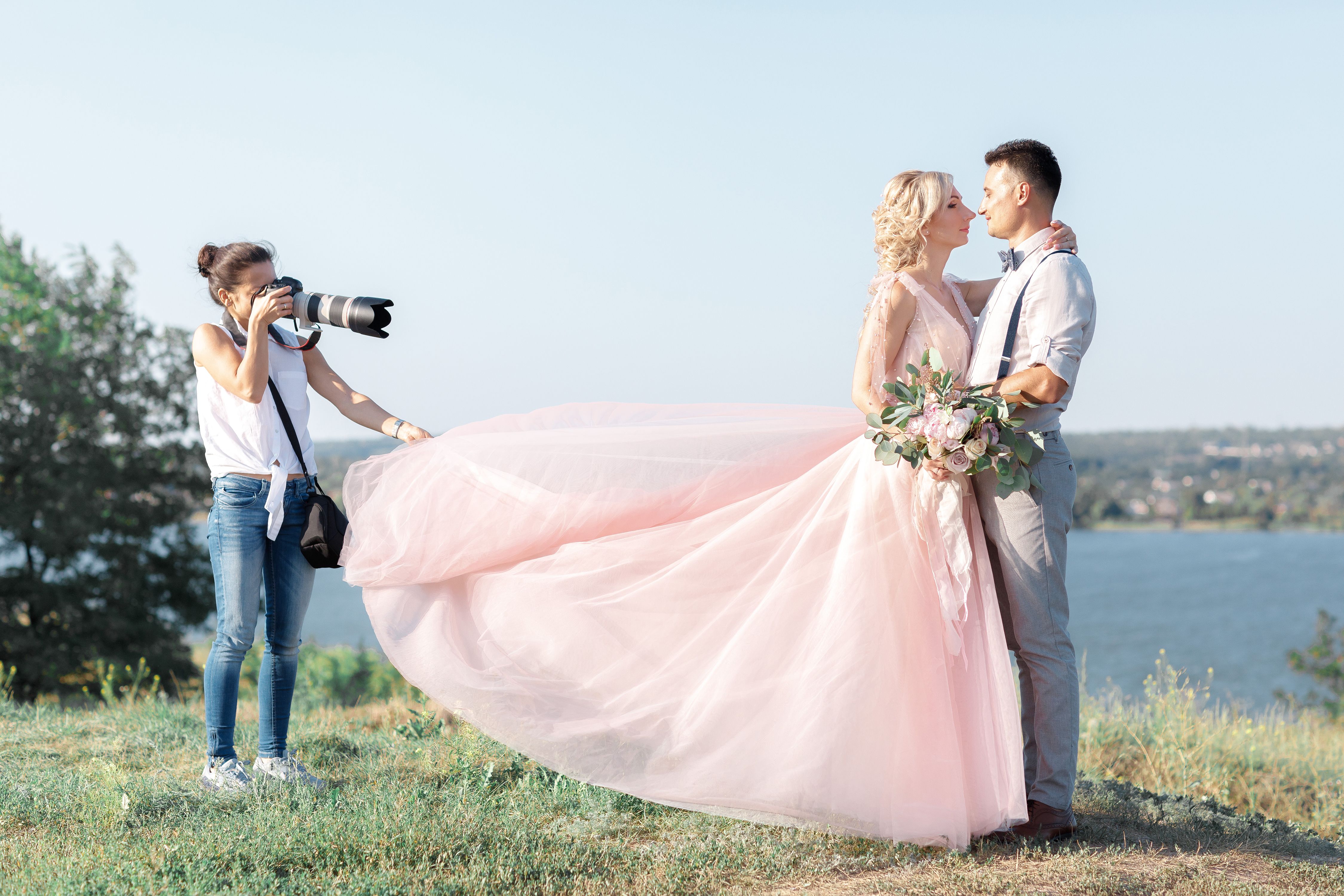 discussing wedding photography