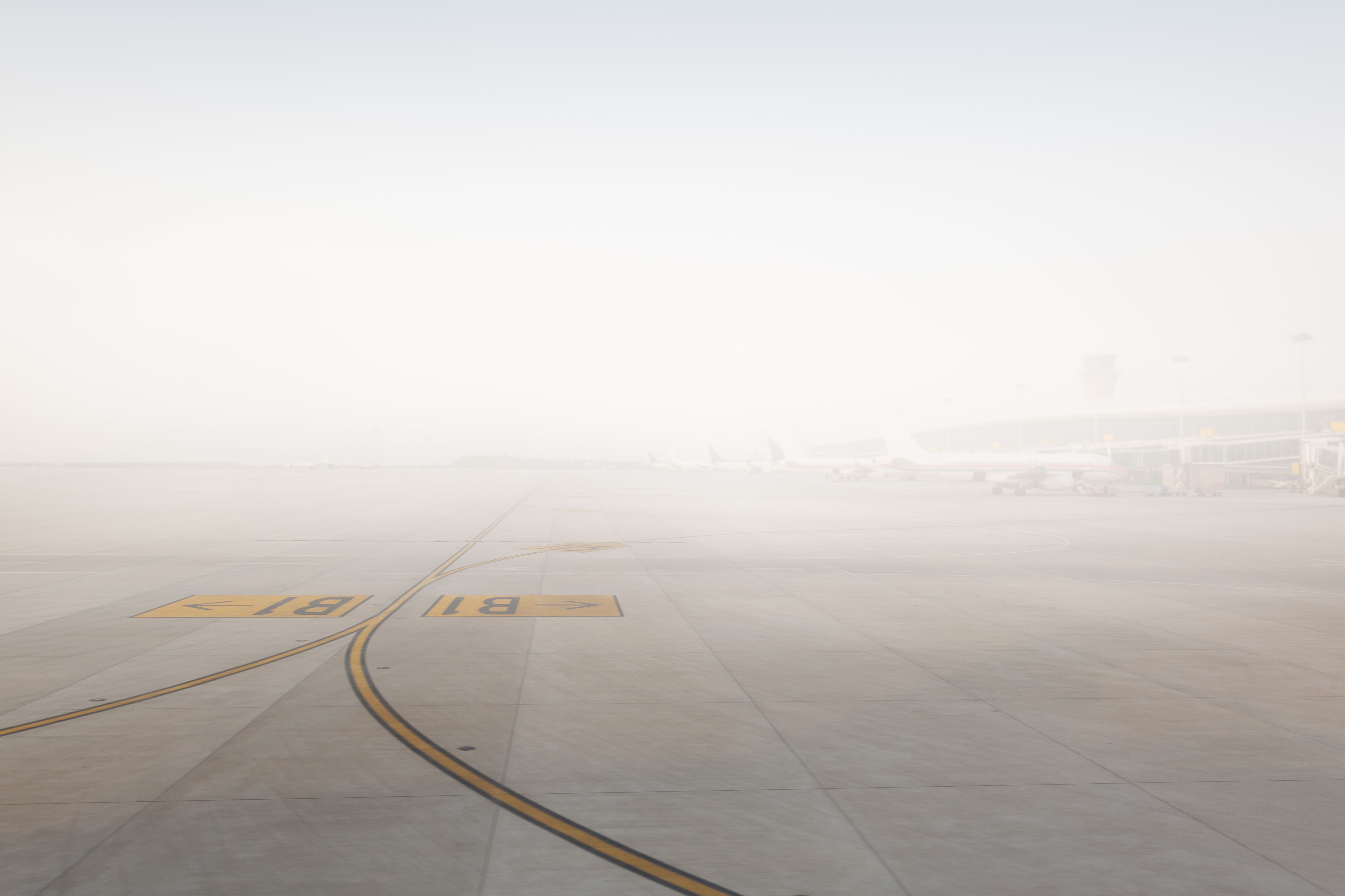 foggy airport