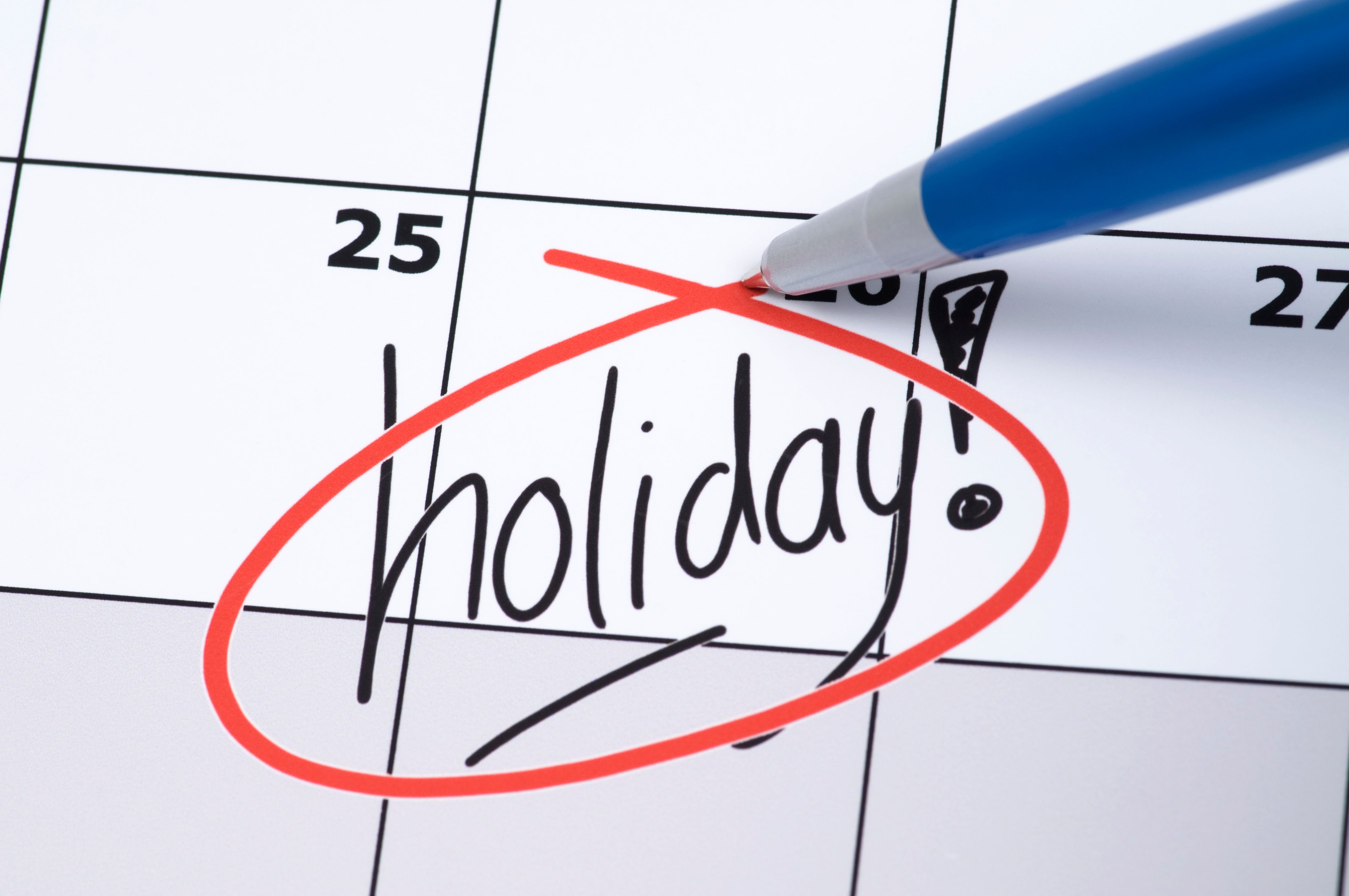 holiday schedule
