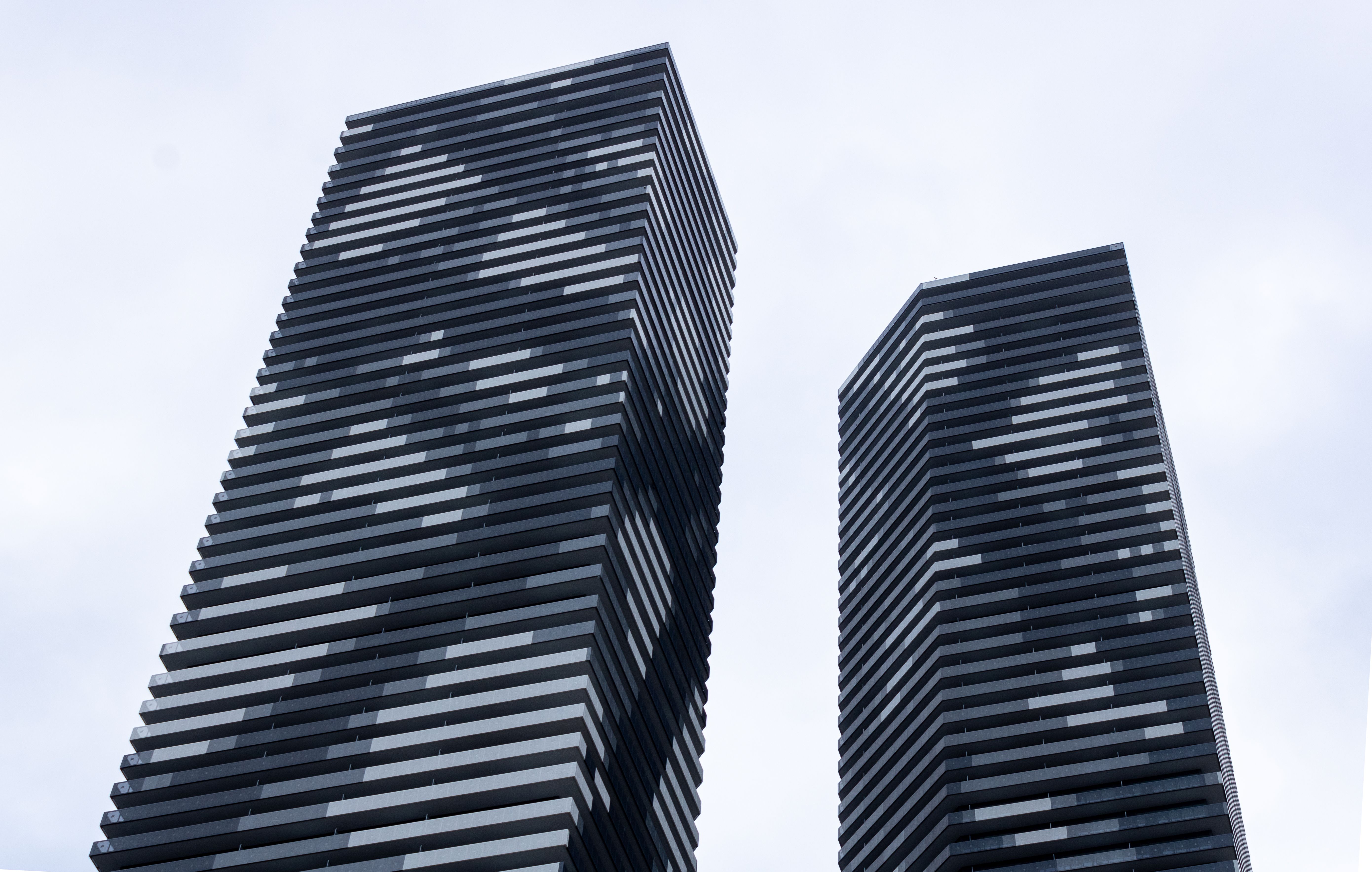 Modern residential buildings.