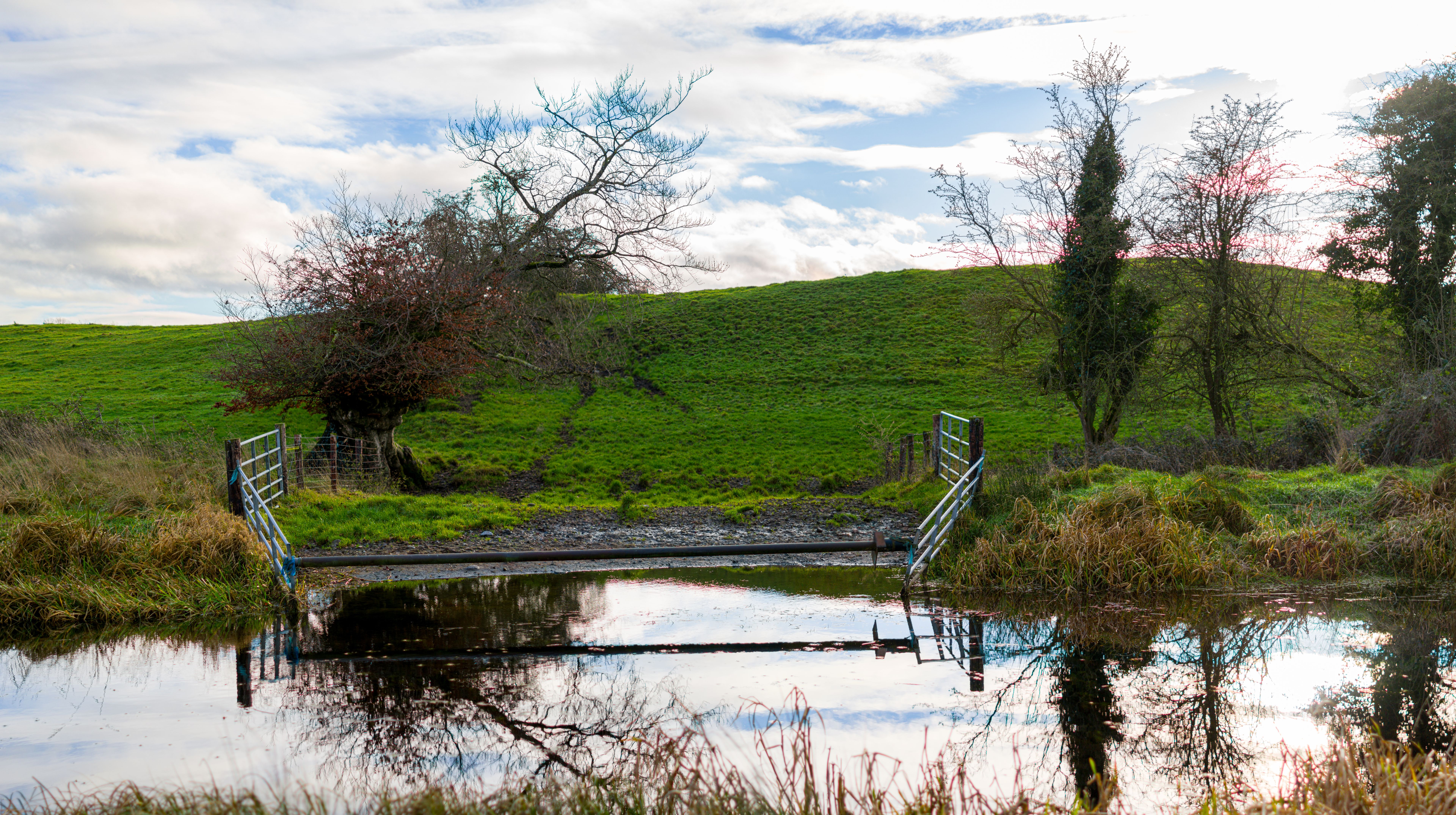 Fenced area to the canal water
