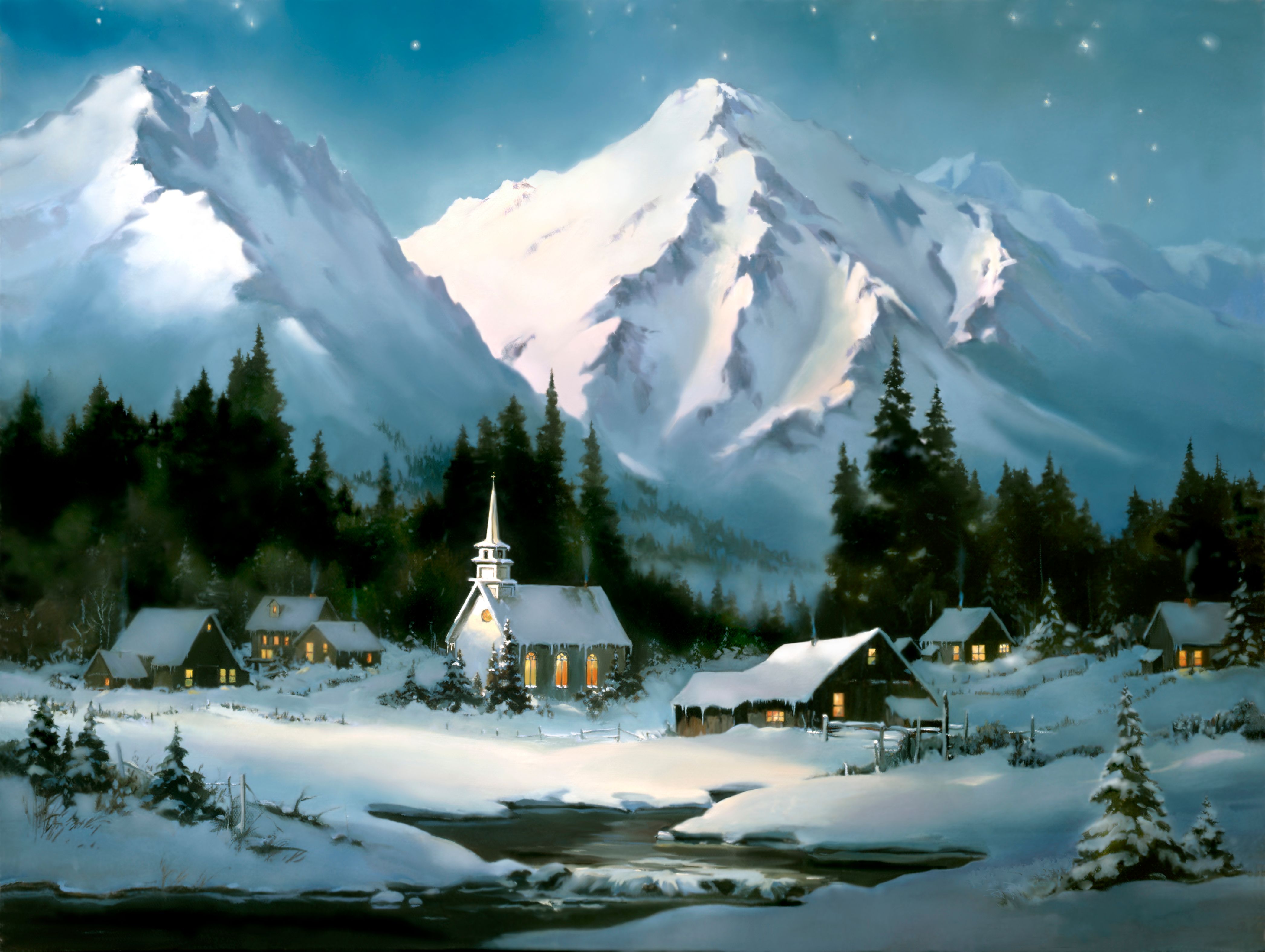 winter church christmas