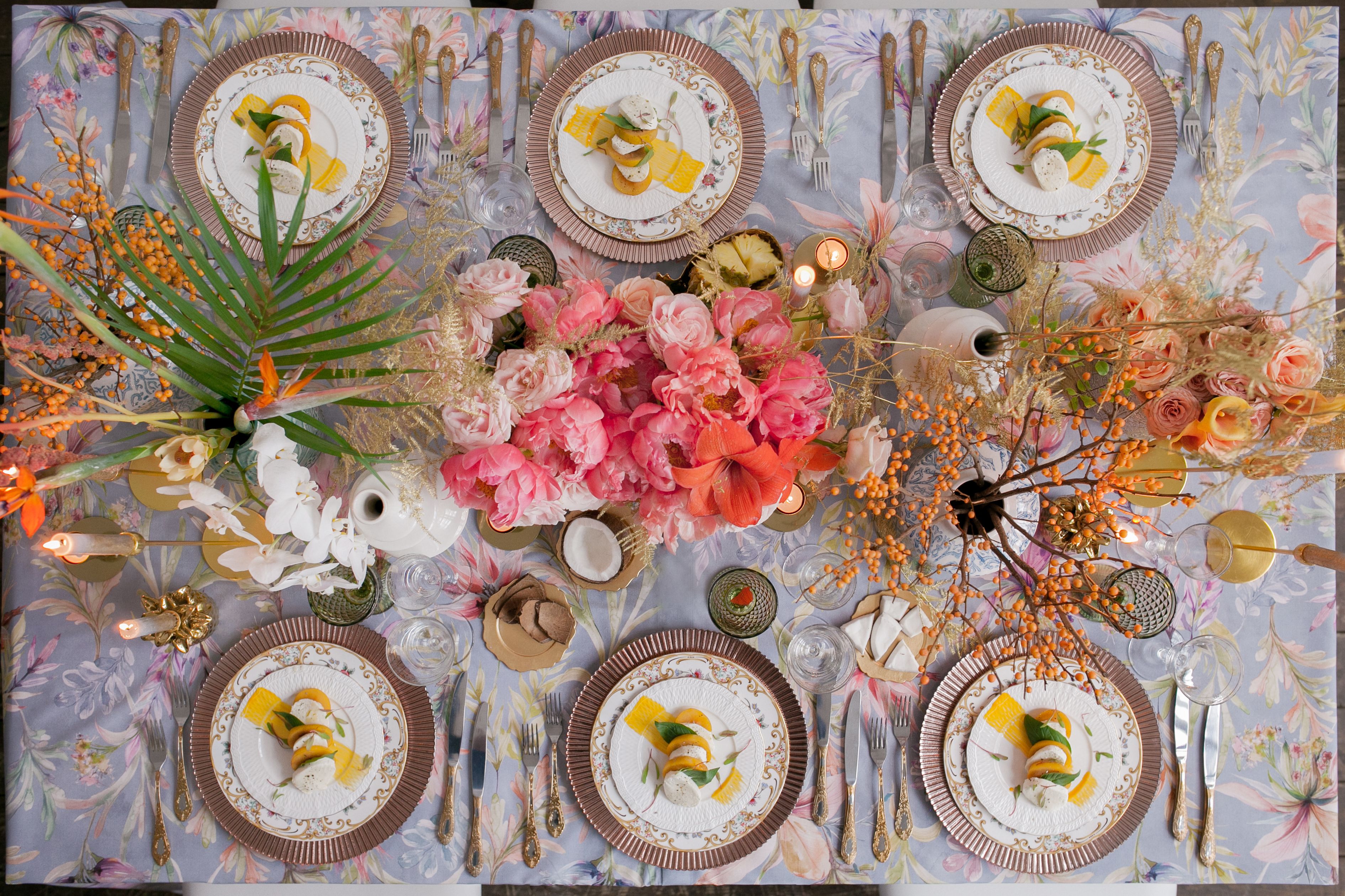 colorful table setting