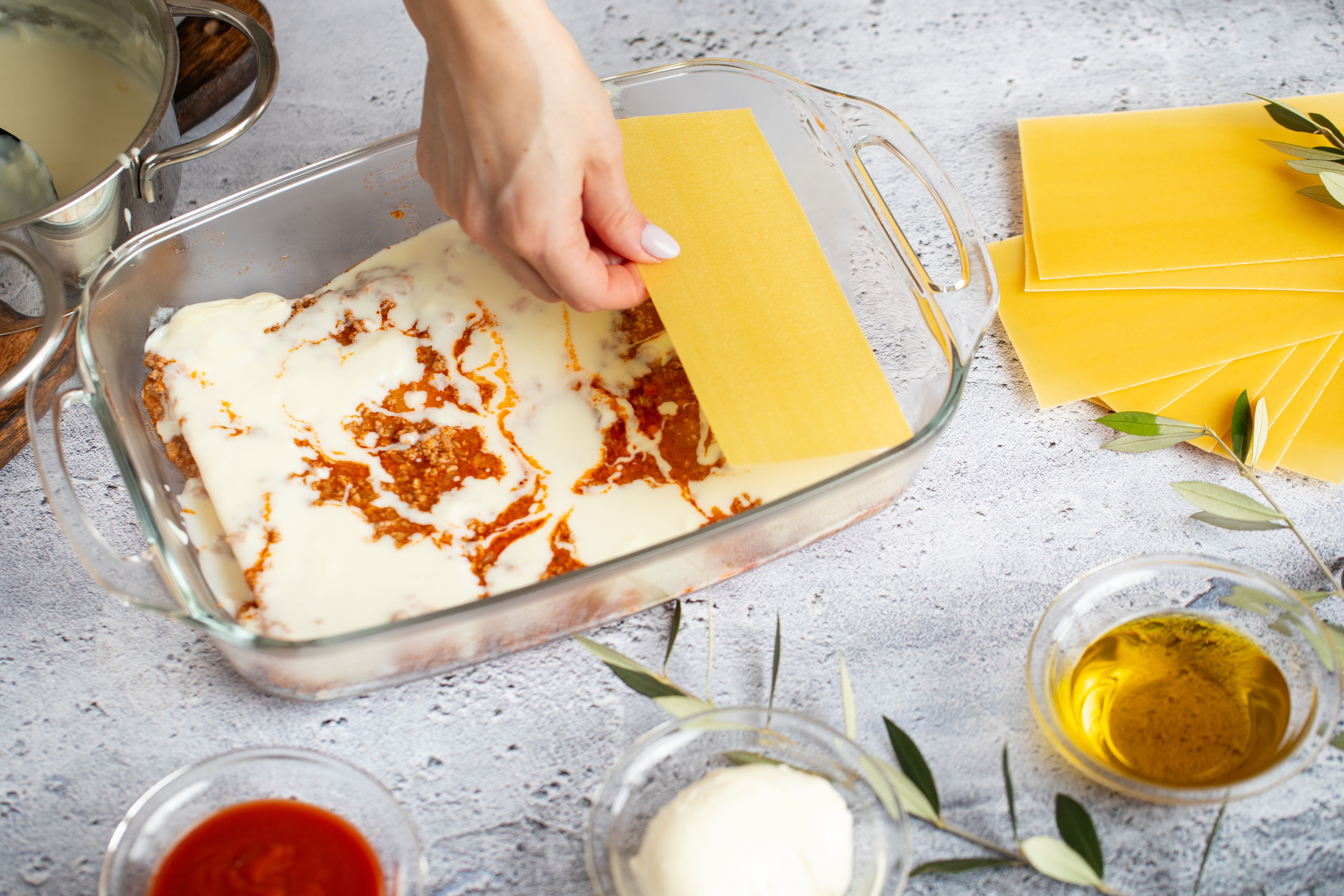 lasagne preparation