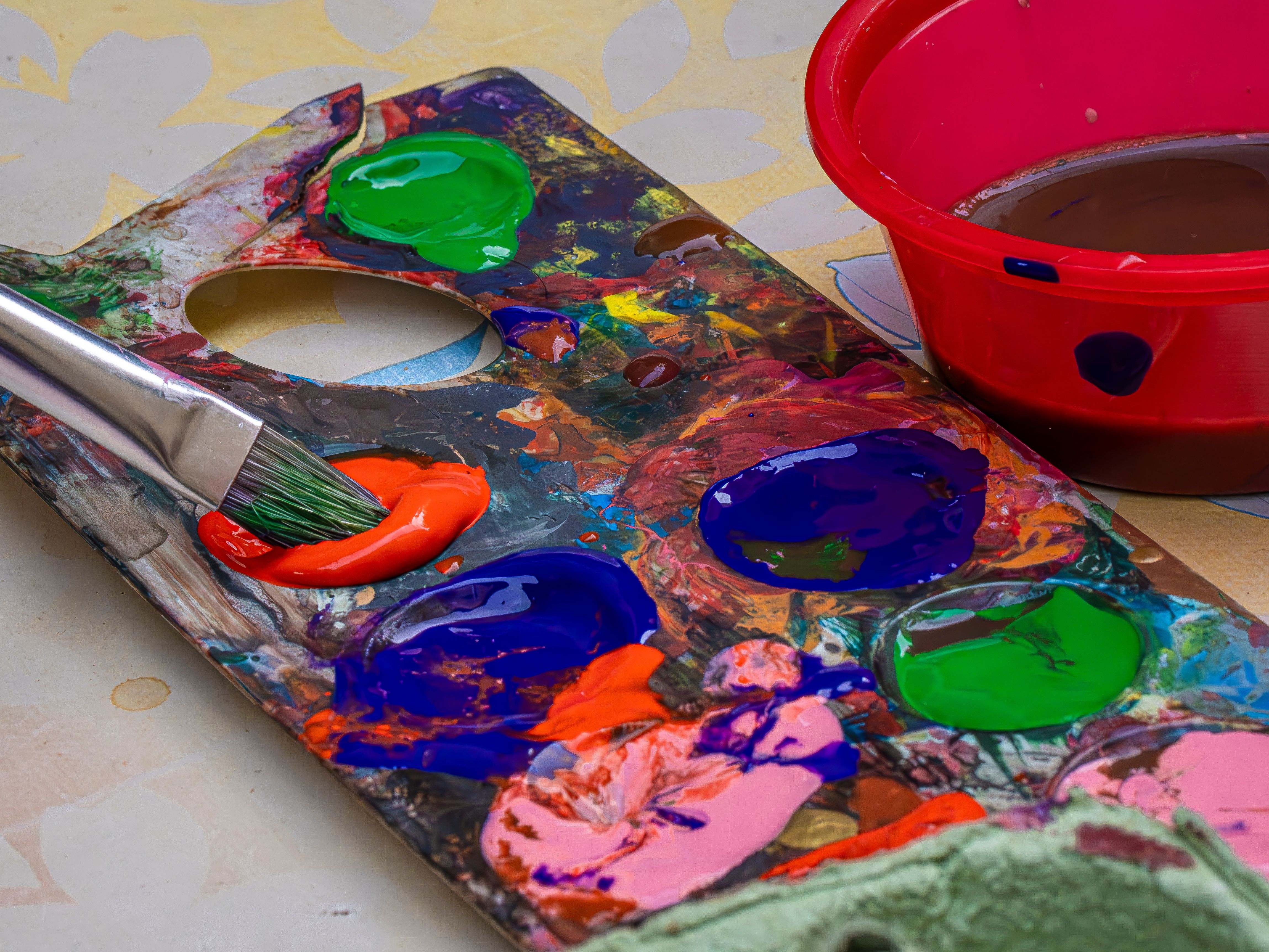 paintbrushes color palette