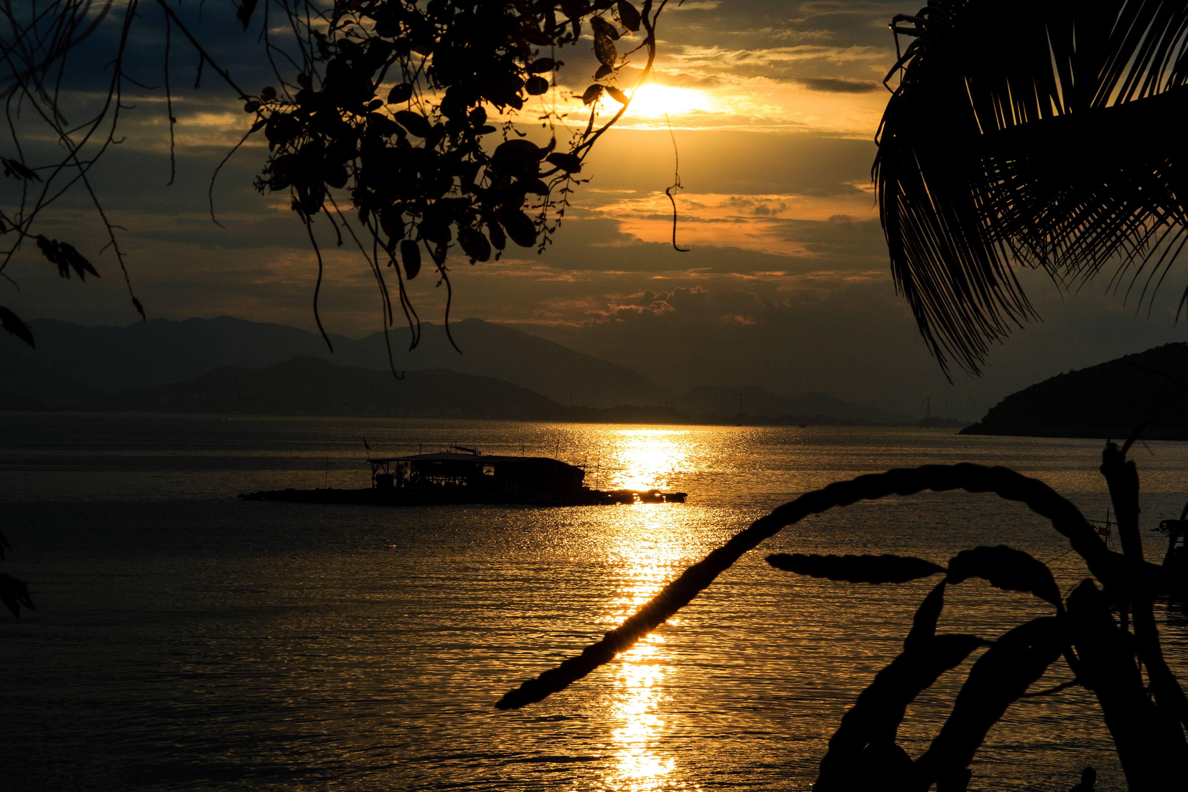 The huts of Vietnamese fishermen
