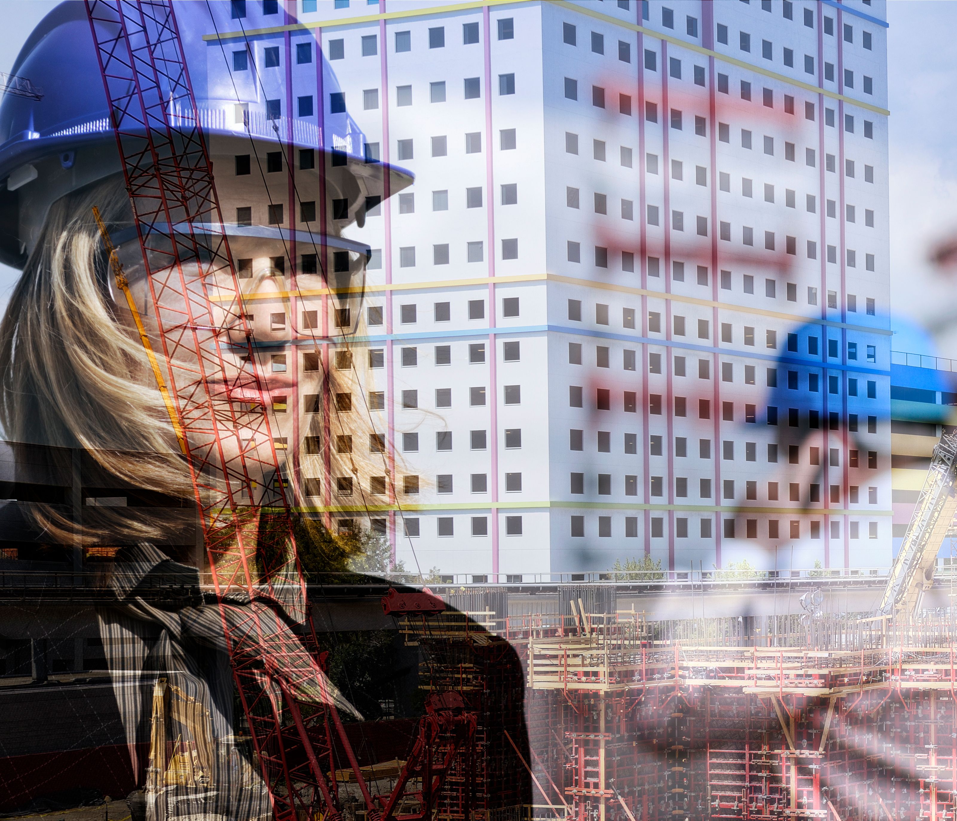 Future building construction engineering project concept. Future building construction engineering project concept.