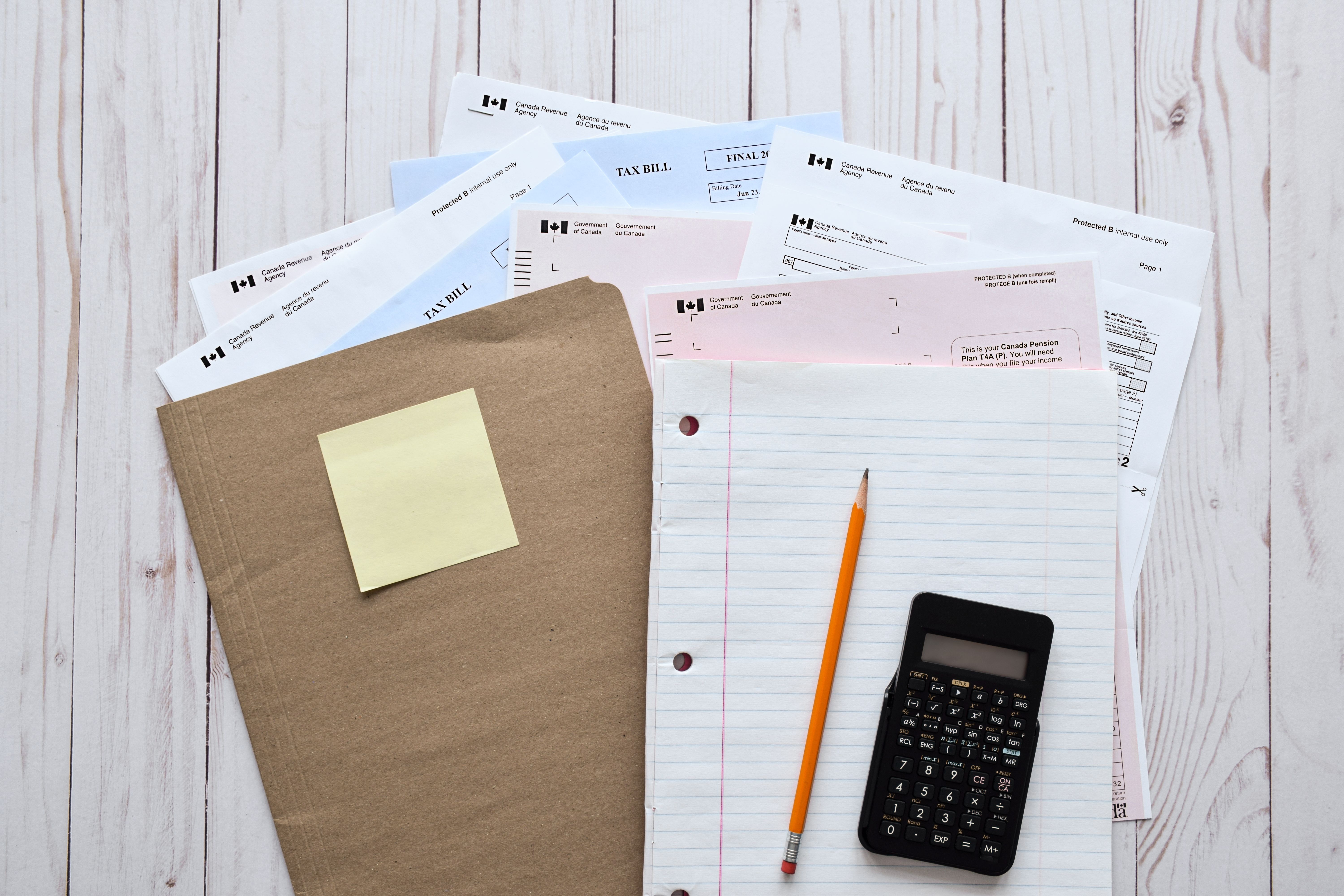 calculator tax documents