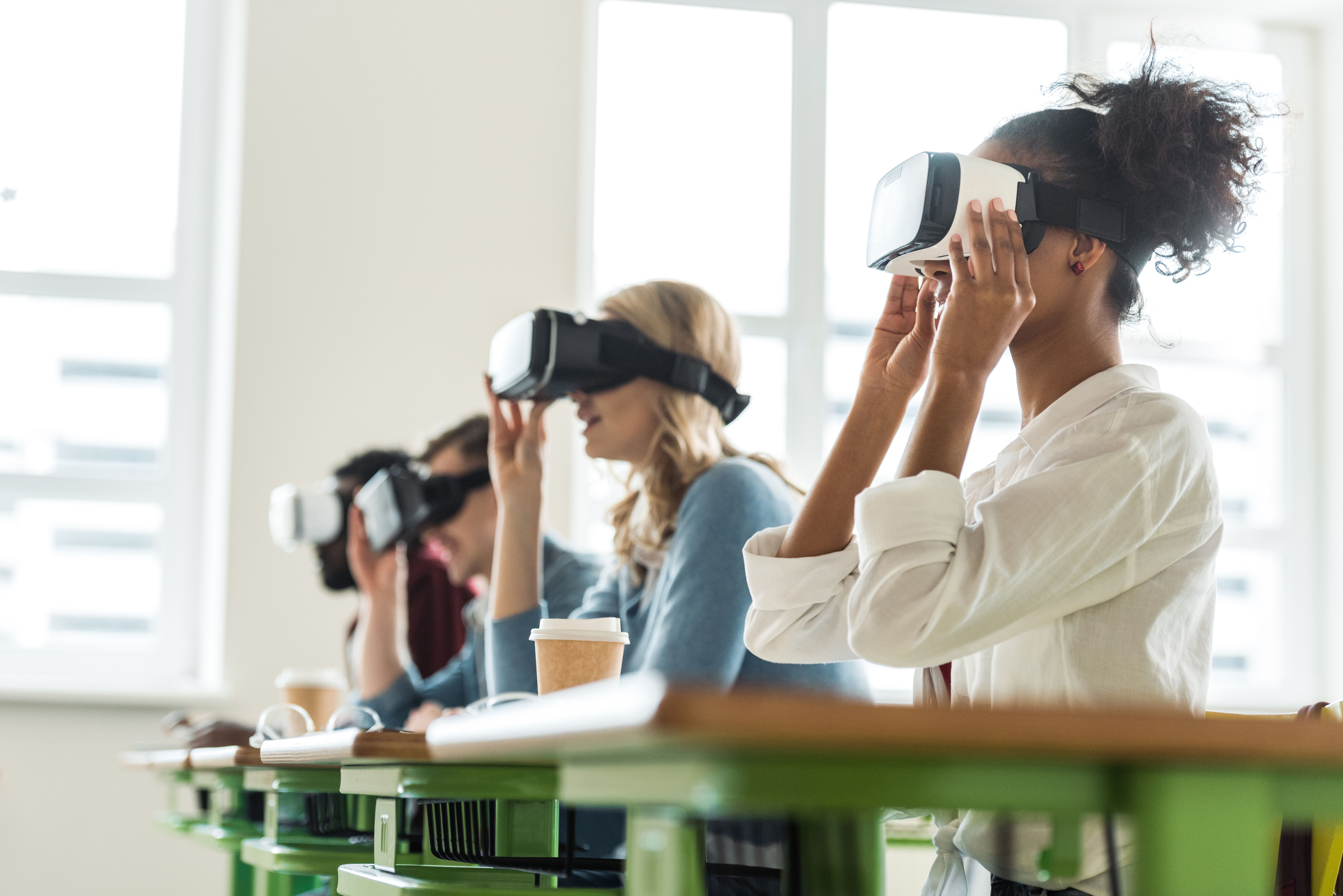 students using vr