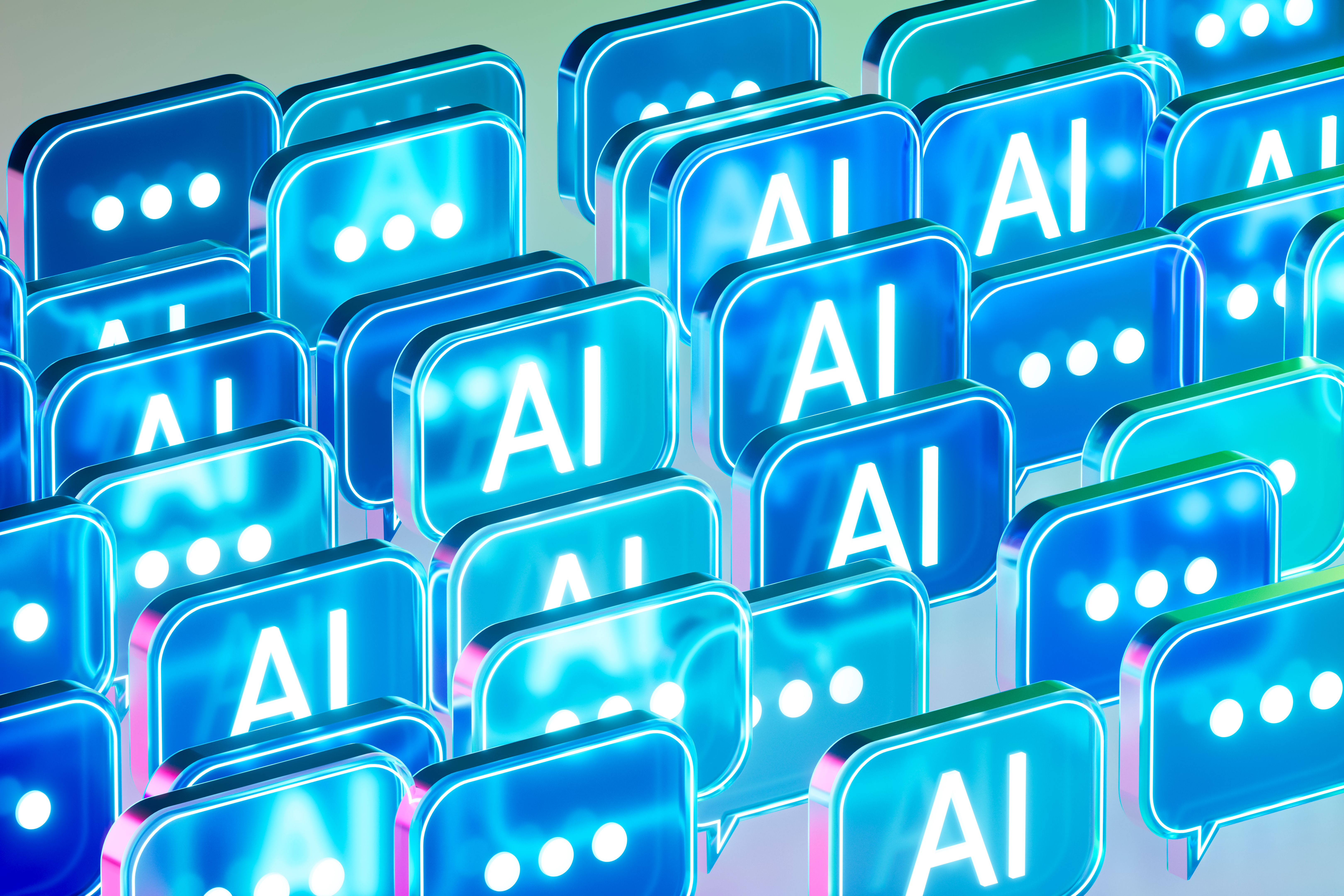 AI Chatbot Concept with Speech Bubble