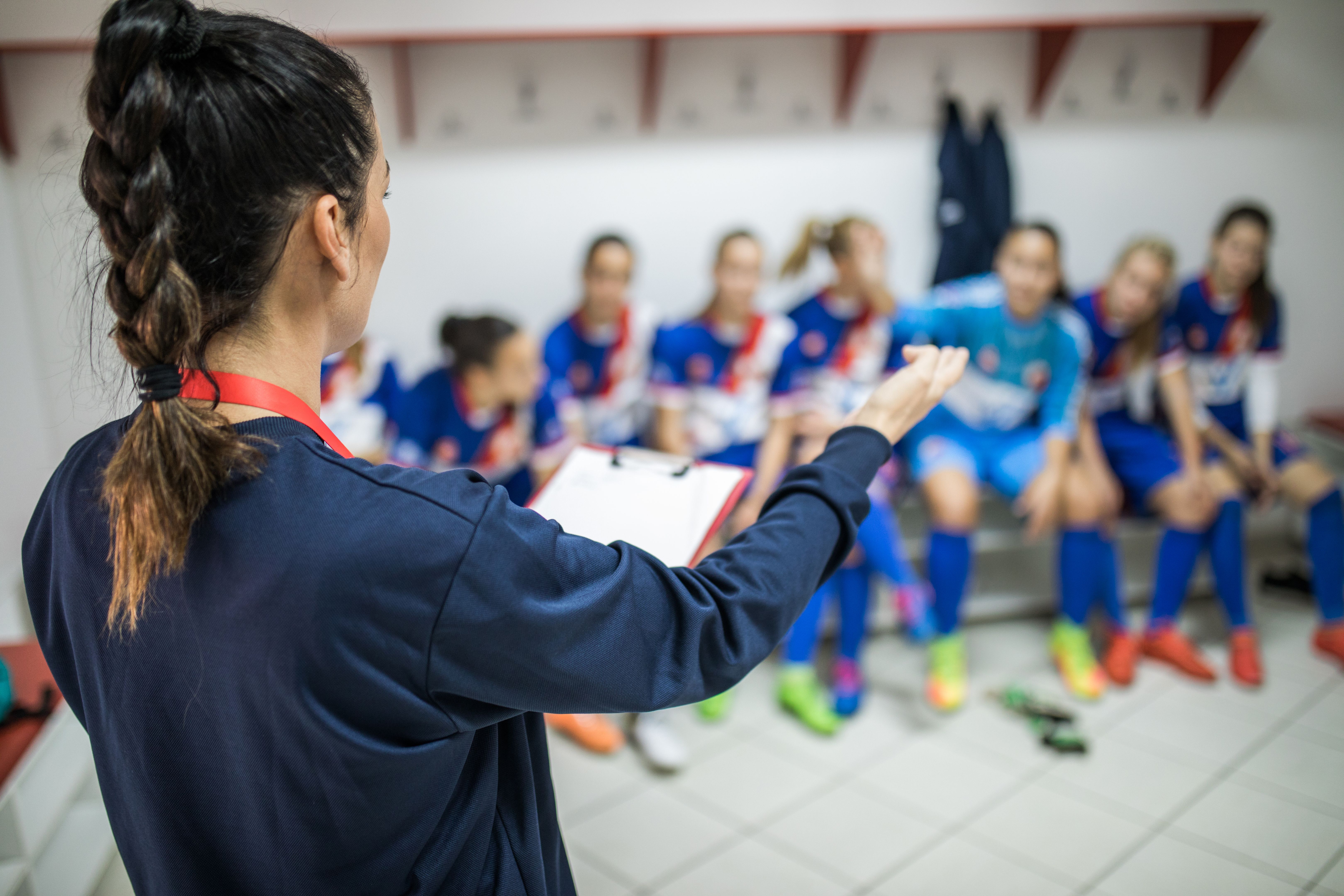female soccer coach