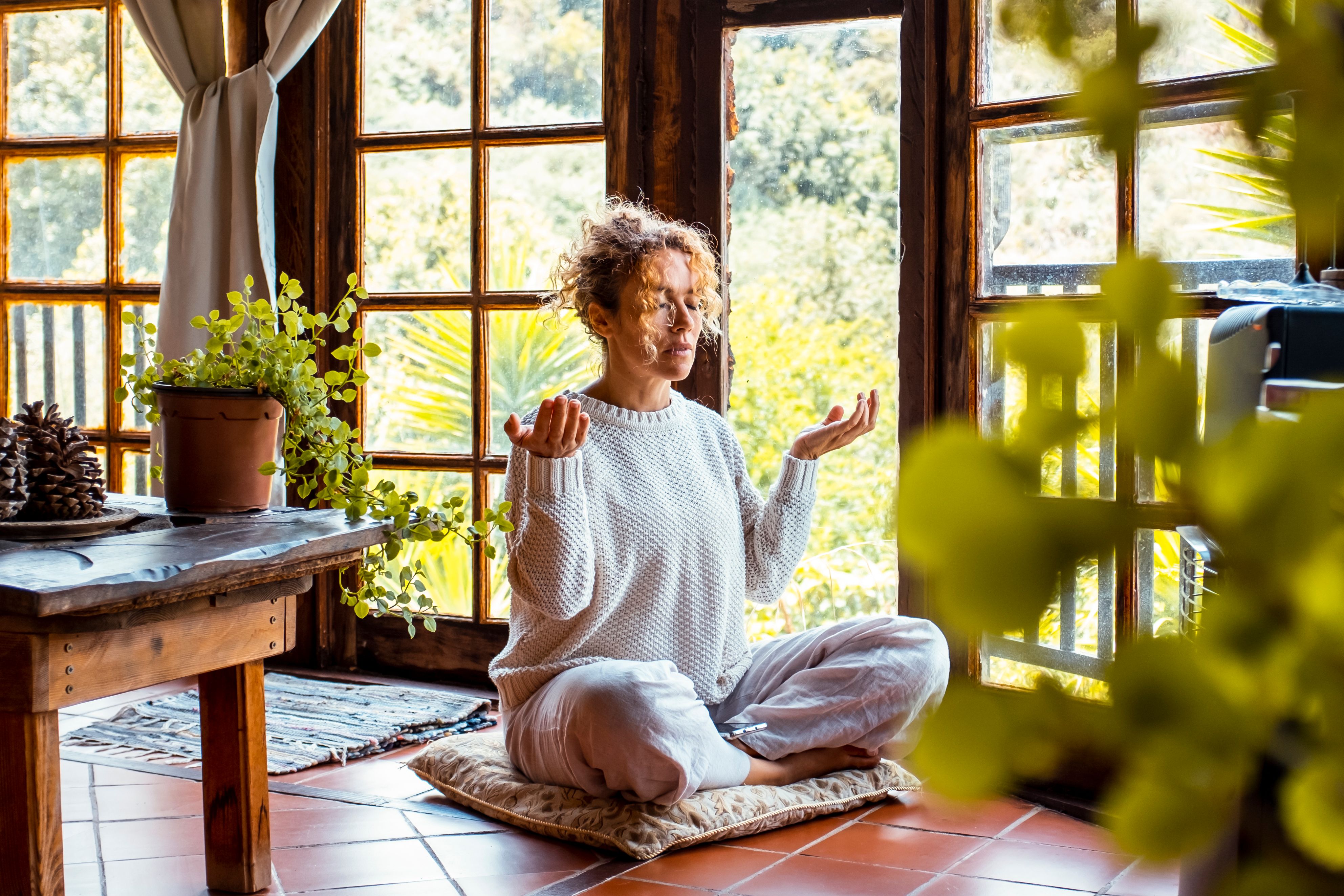 peaceful yoga space