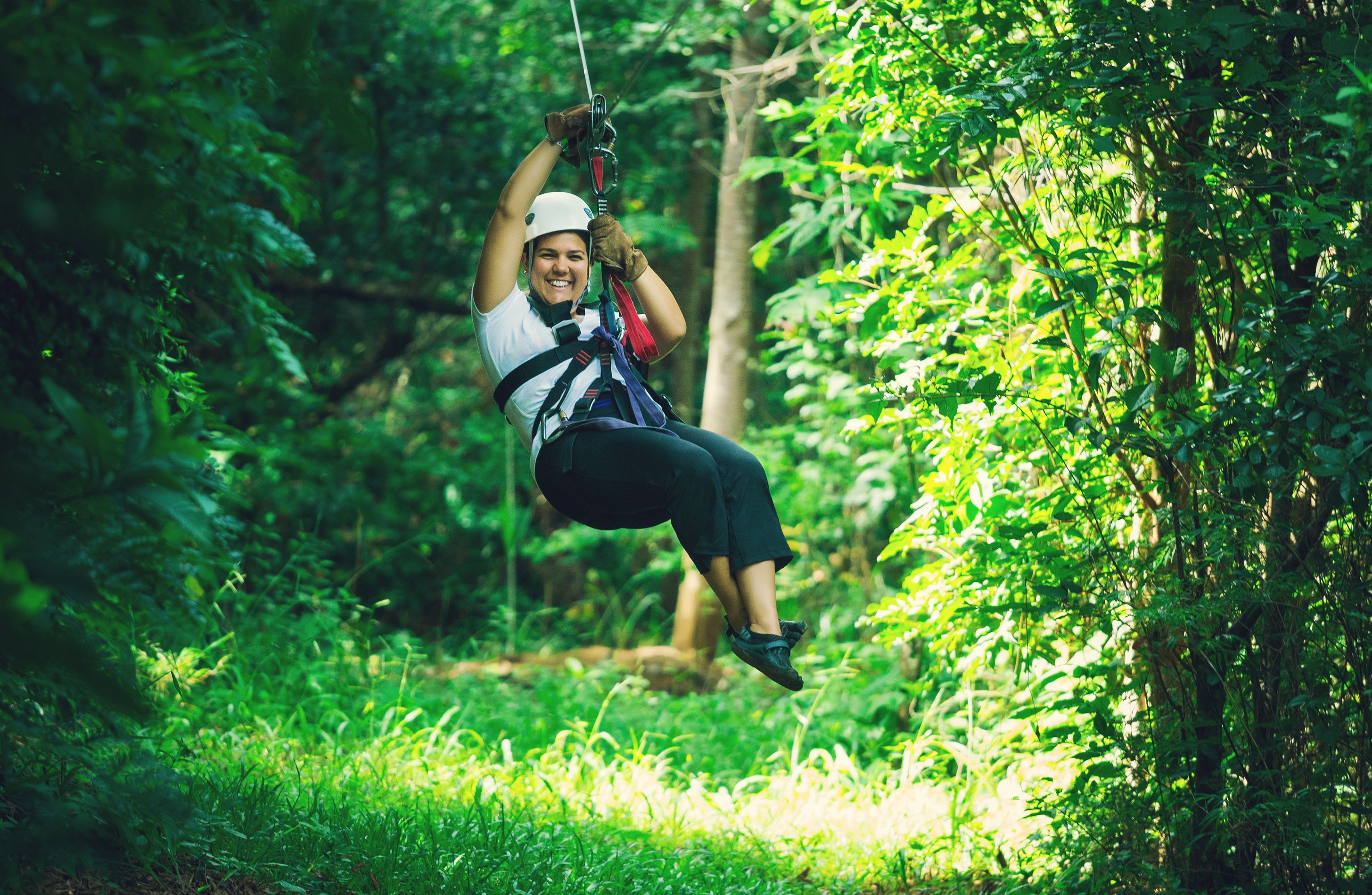 woman during a Canopy Tour in costa rica