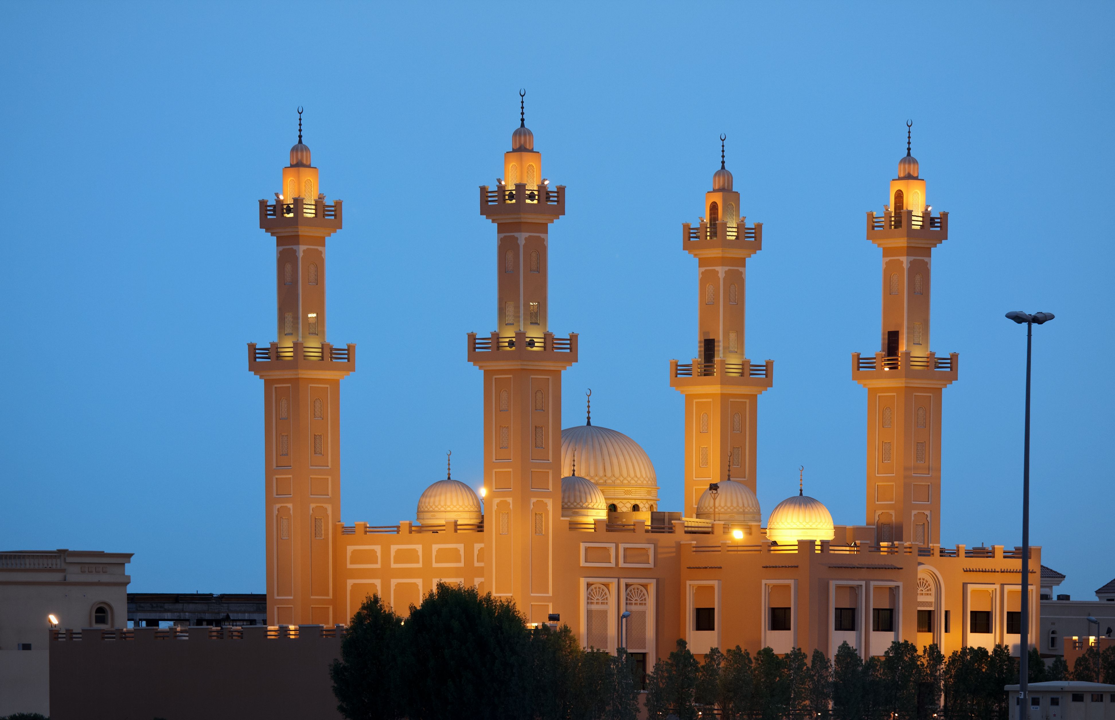 beautiful mosque on blue sky