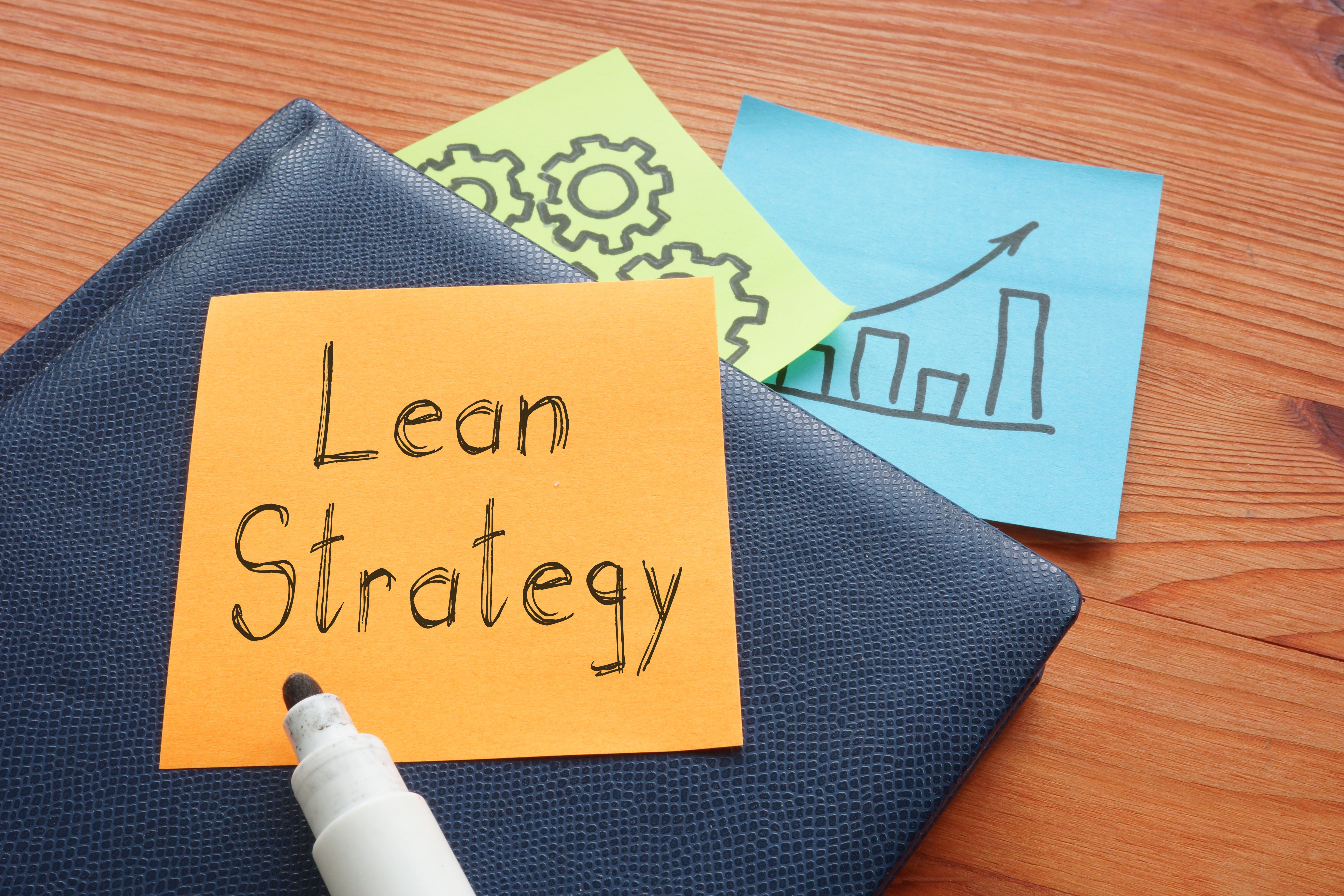 Lean Strategy is shown on the business photo using the text Lean Strategy is shown on the business photo using the text