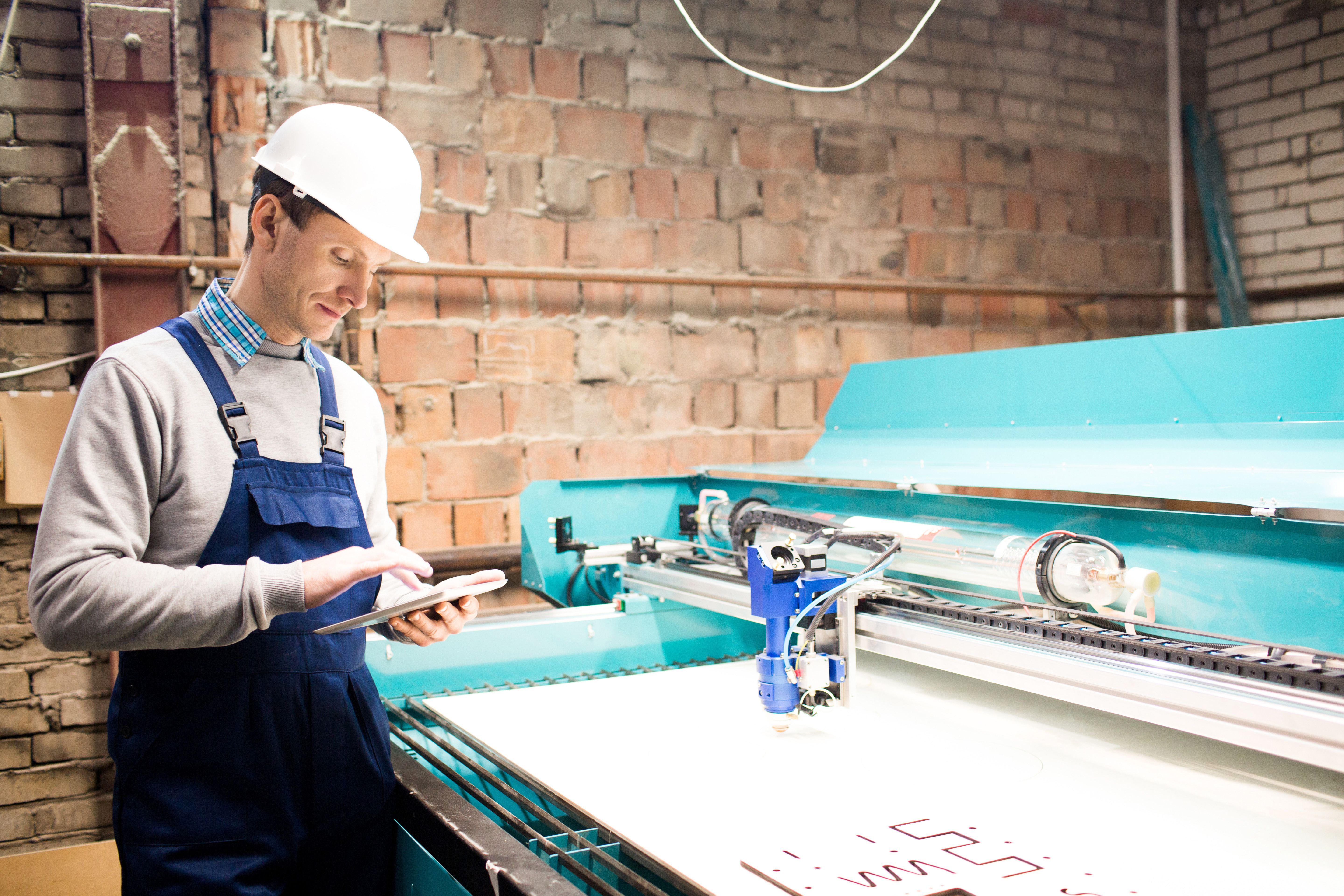 operator using machine