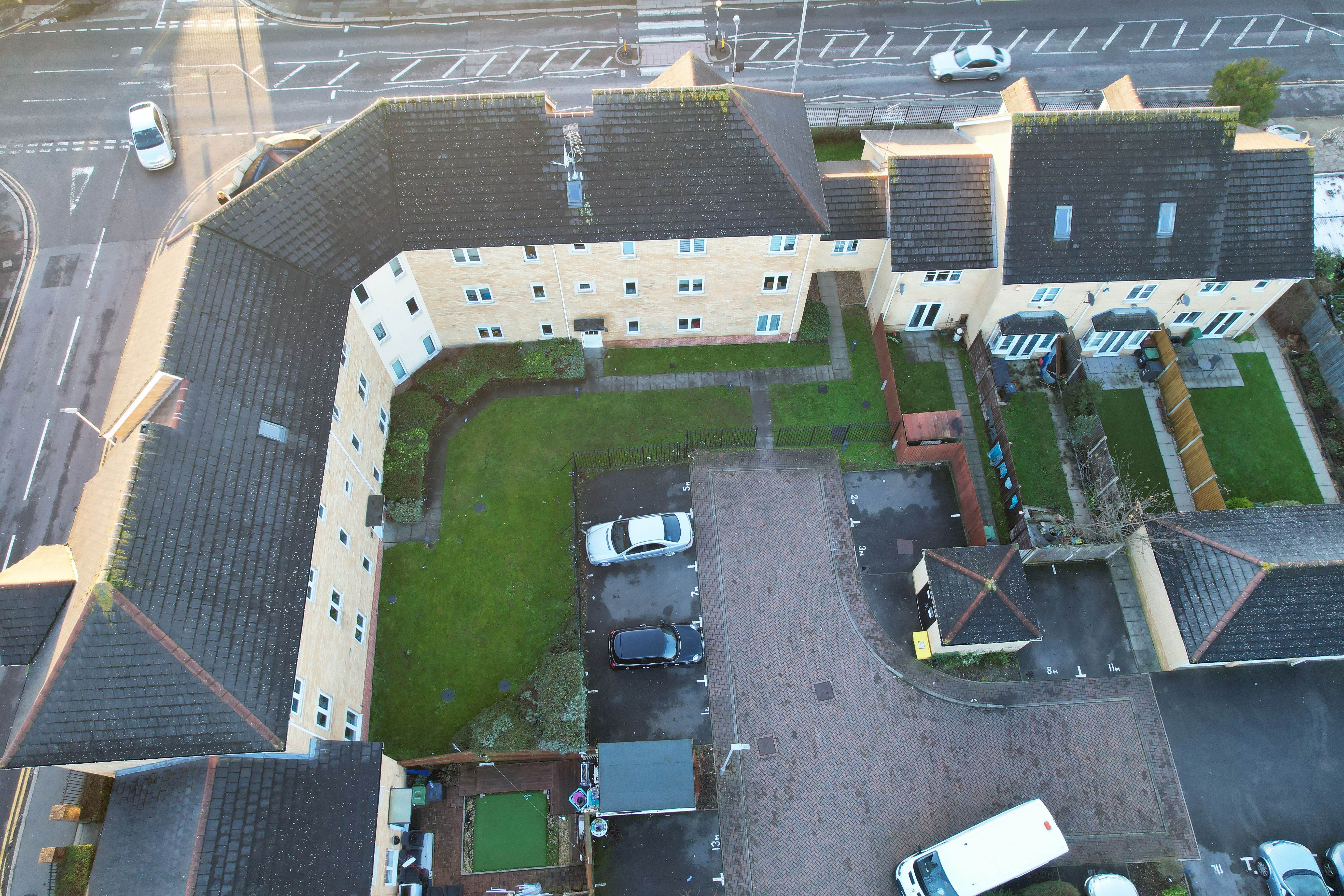 High Angle View of British Residential Homes During Sunset