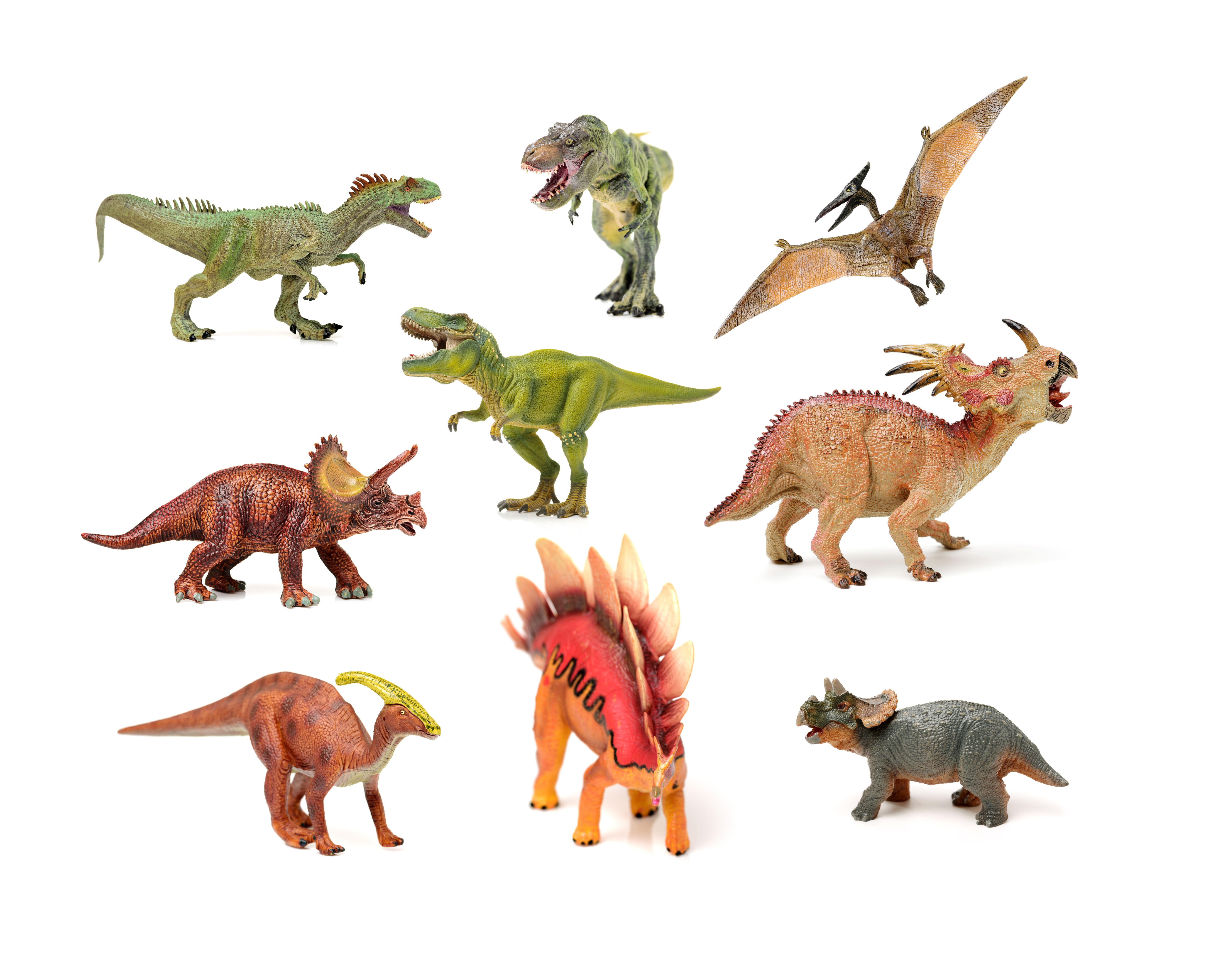 Dinosaurs toys Isolated on White Background