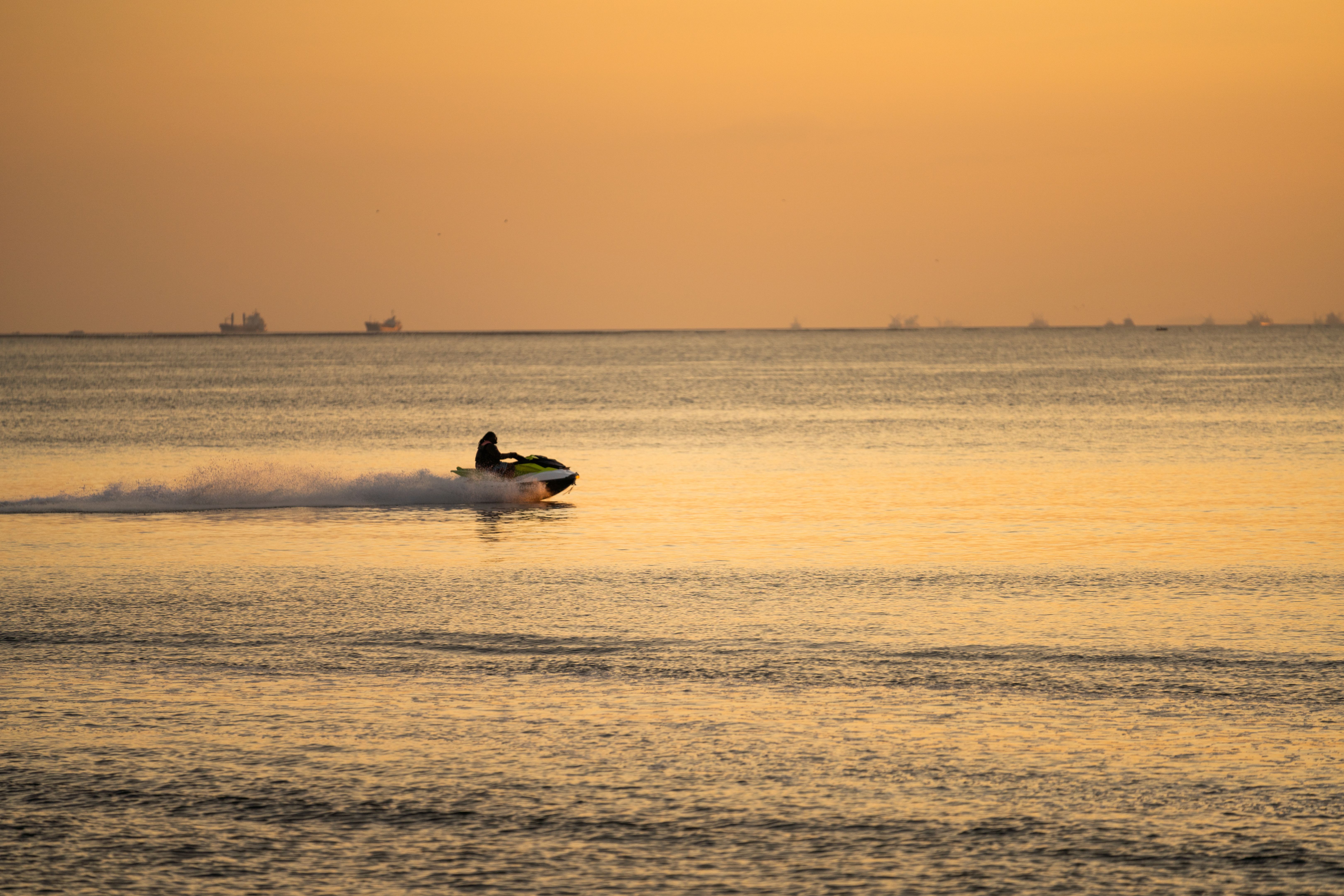 sunset jet ski
