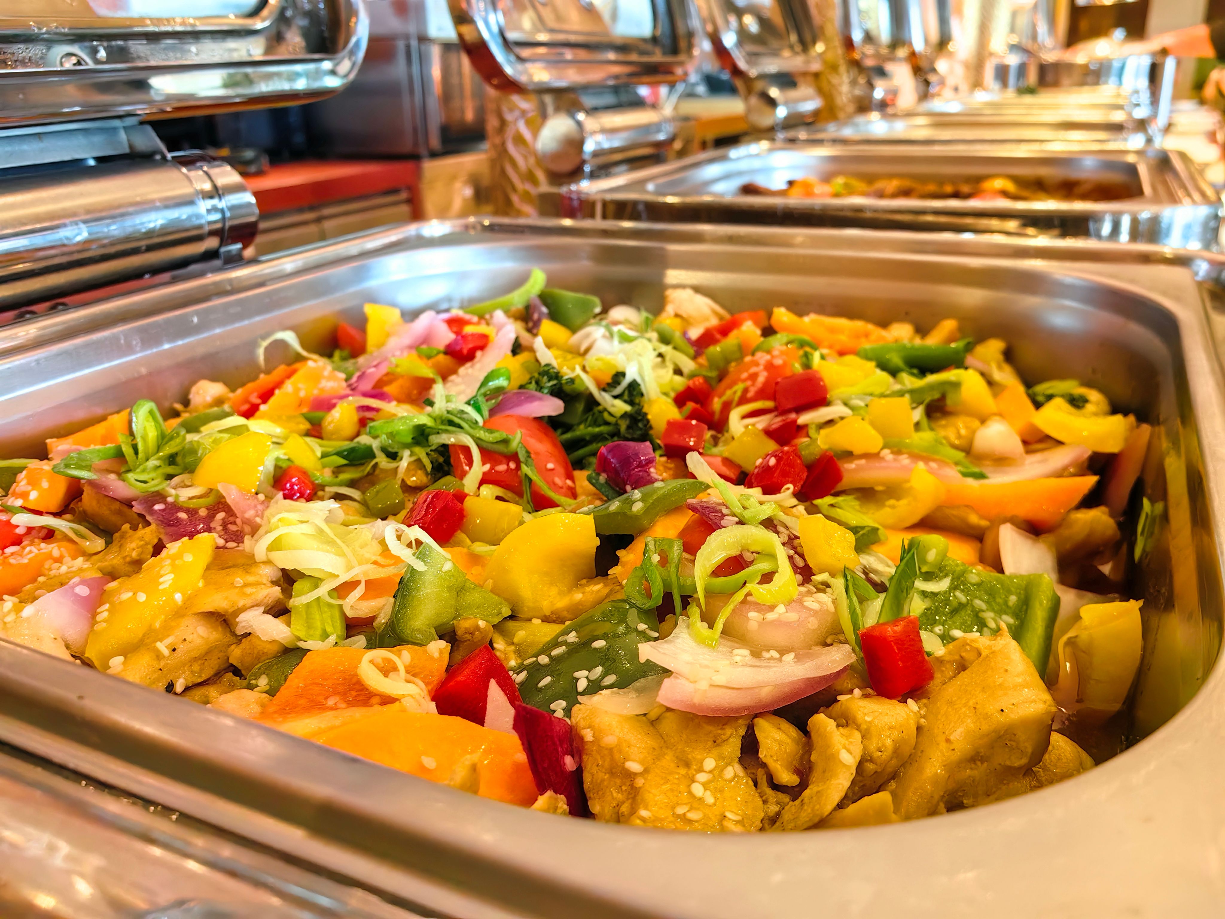 Steam mixed vegetables on buffet. Steam mixed vegetables on buffet.