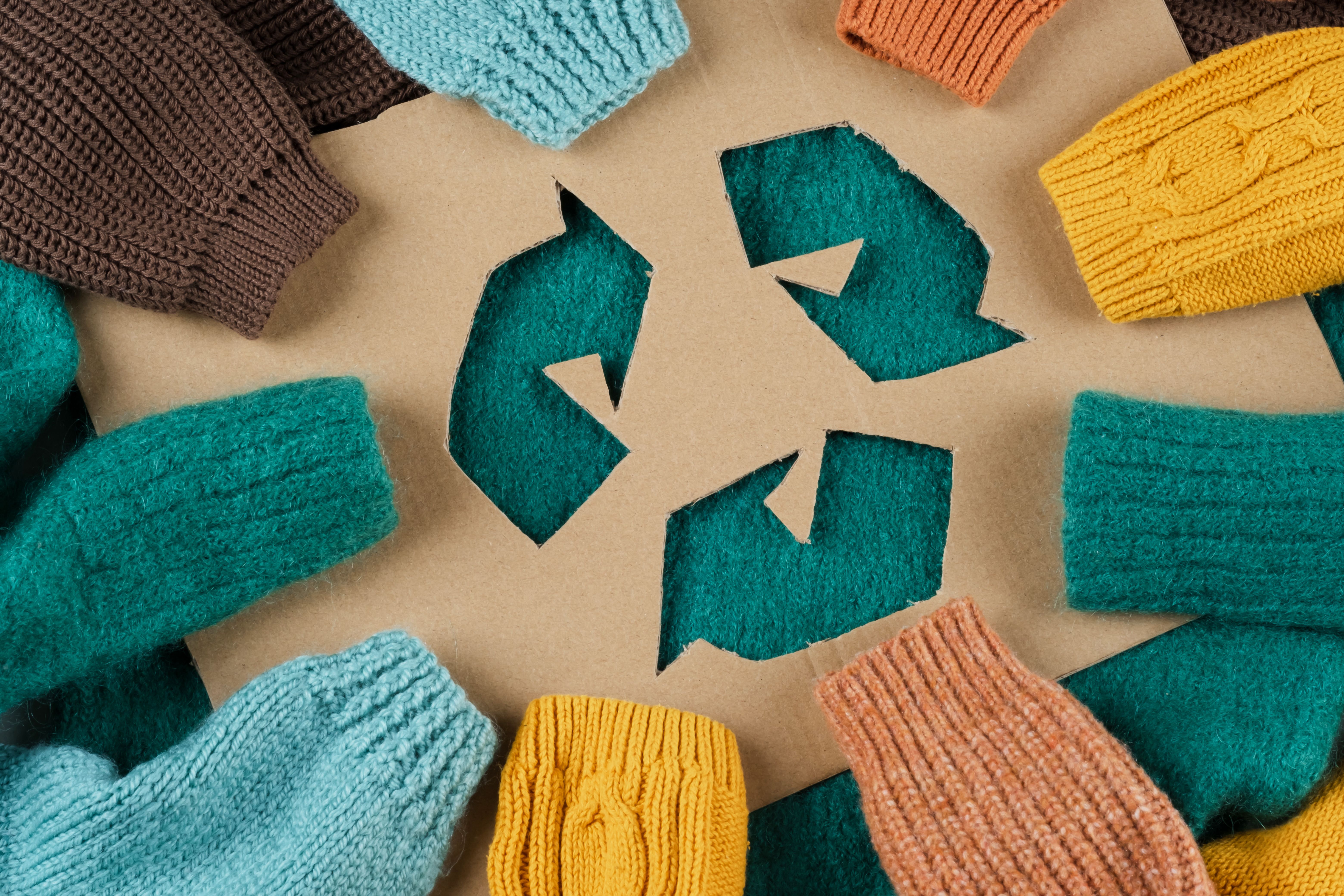 Close up clothing recycling