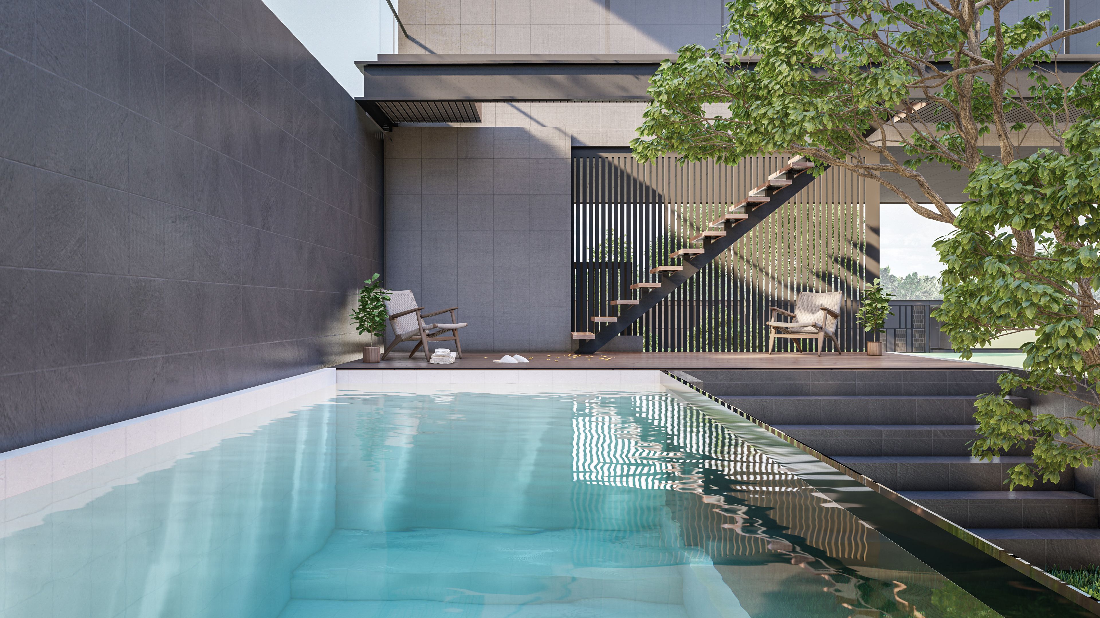 luxury backyard pool