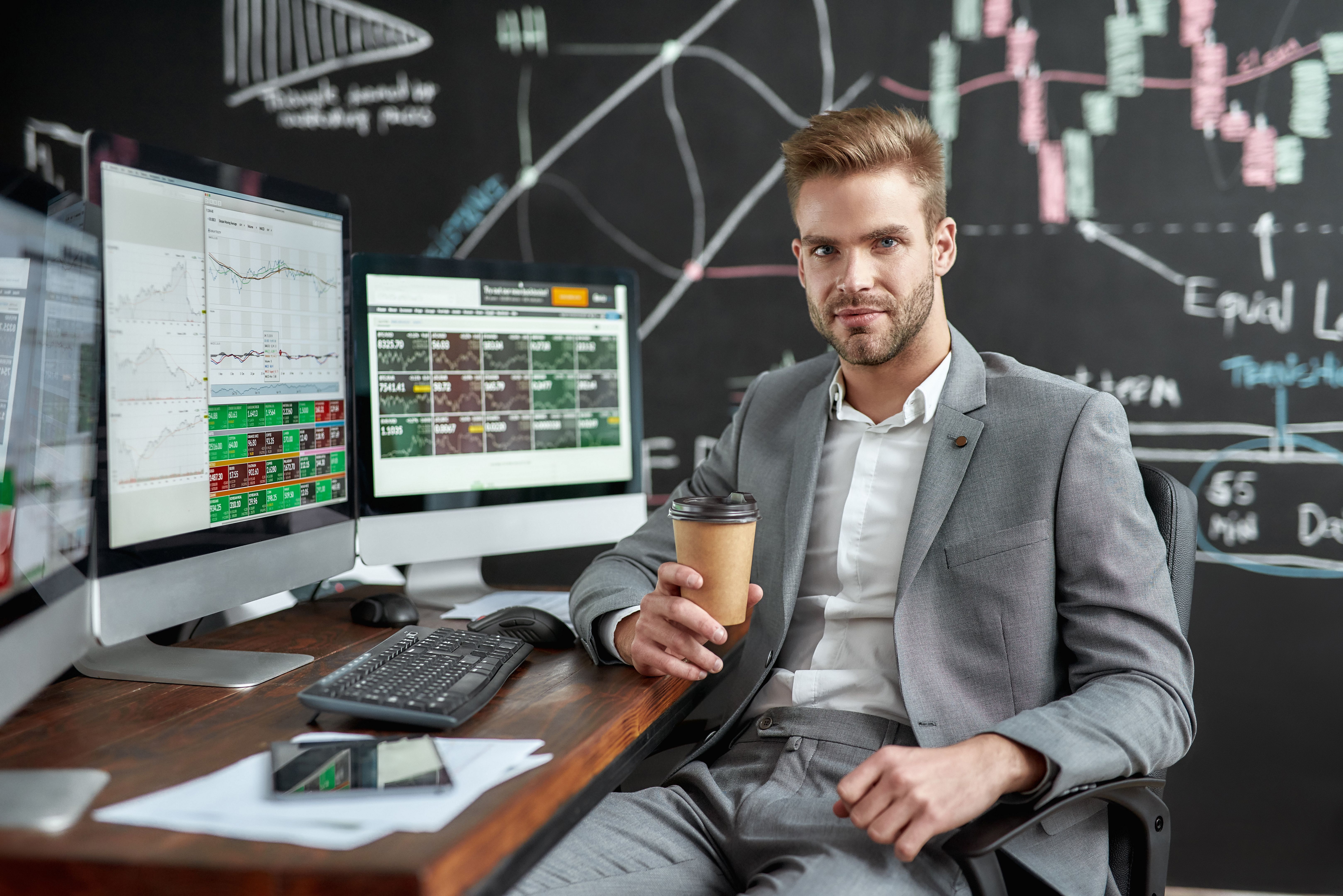 trader taking break
