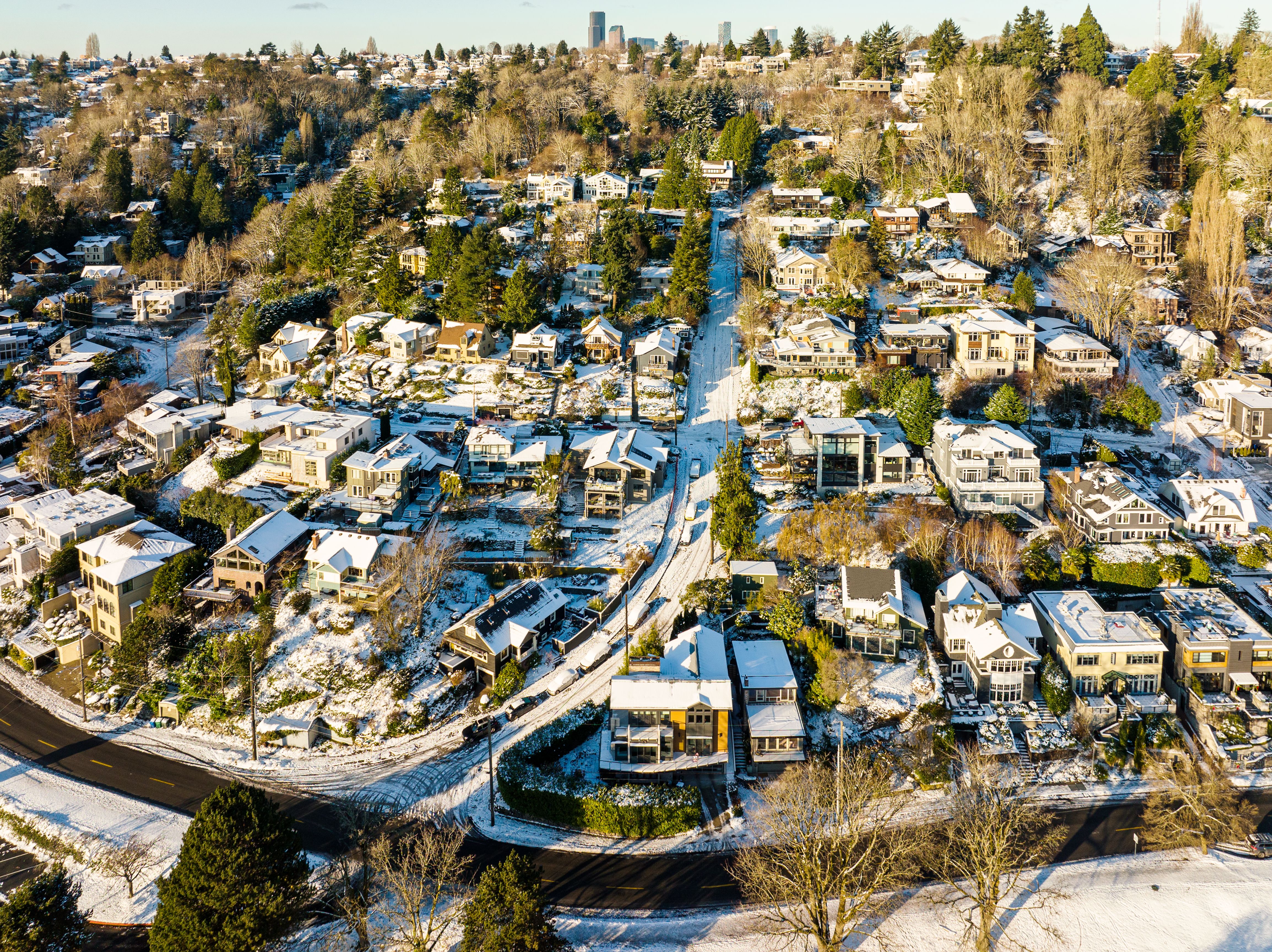 snowy neighborhood
