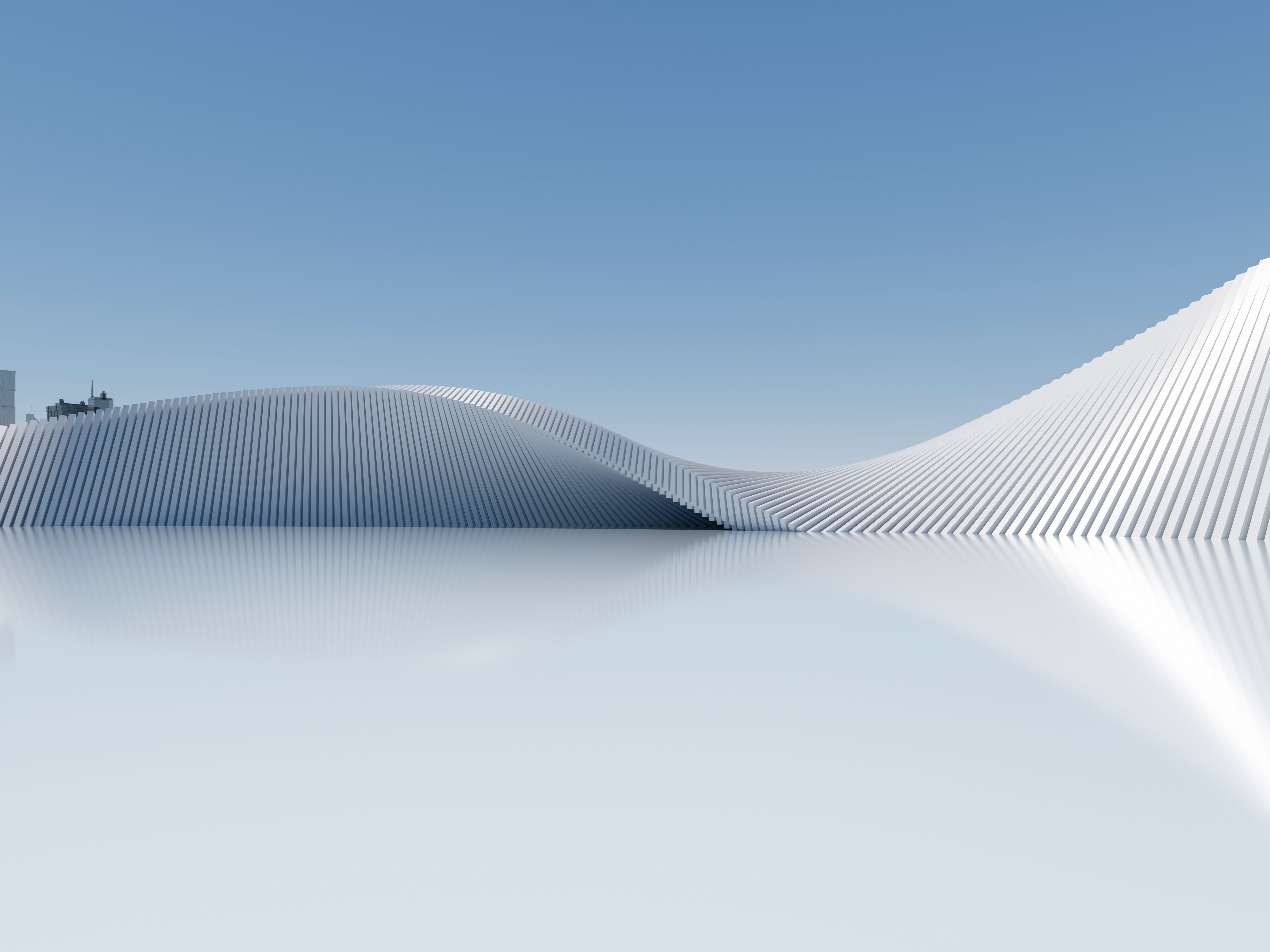 Abstract concrete building background. 3d render