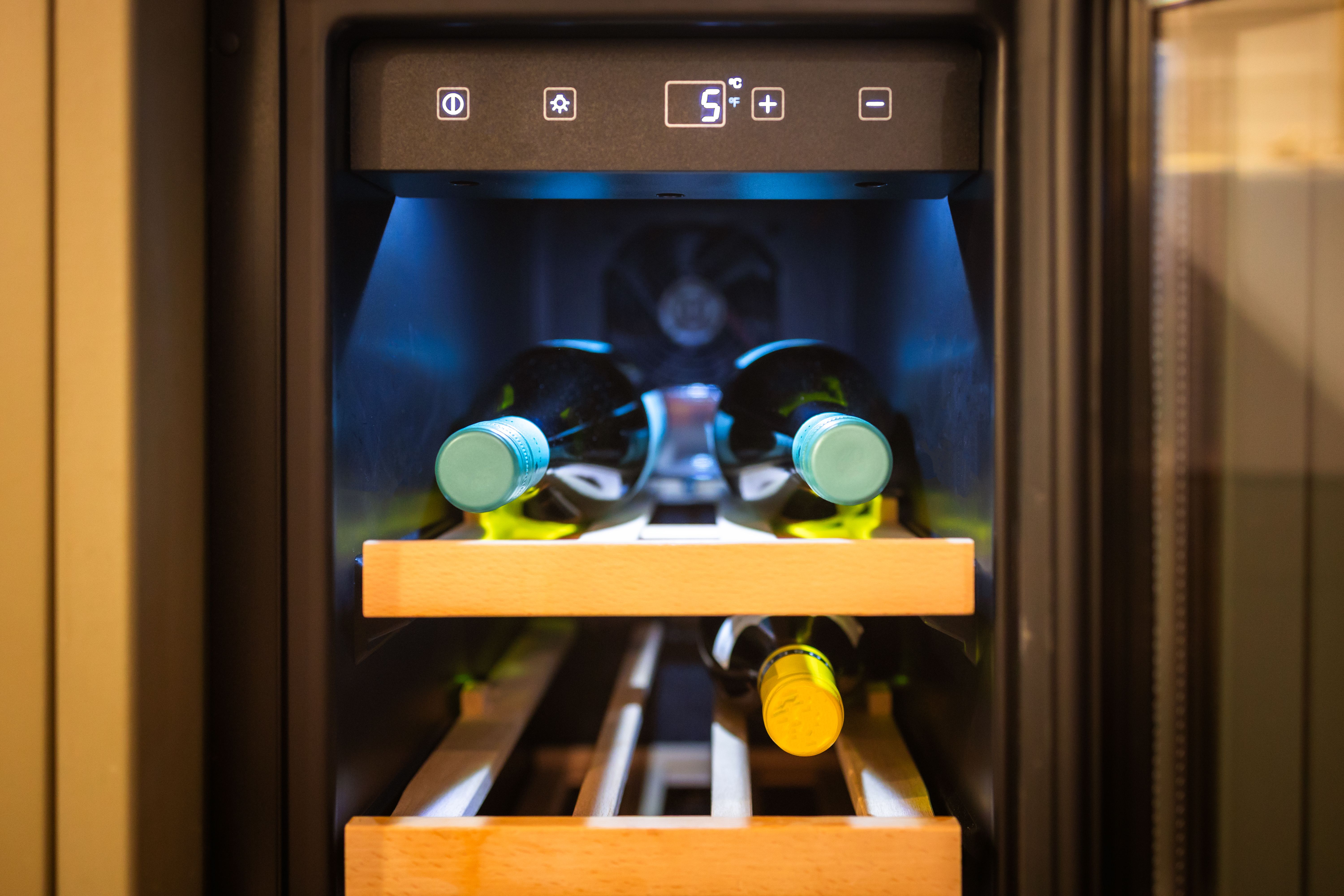 wine fridge interior