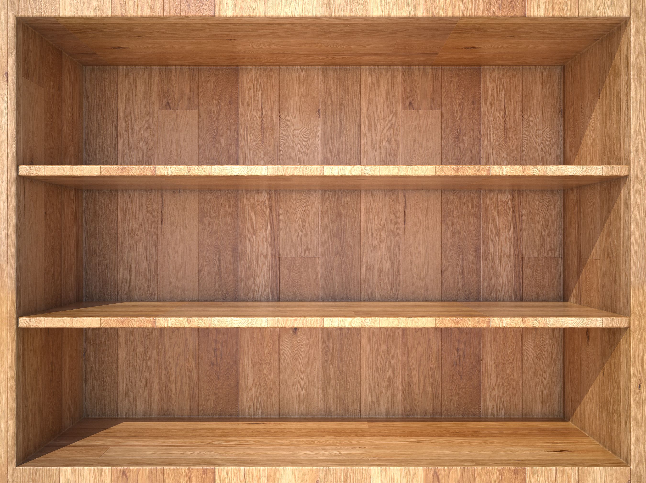 wooden bookshelves