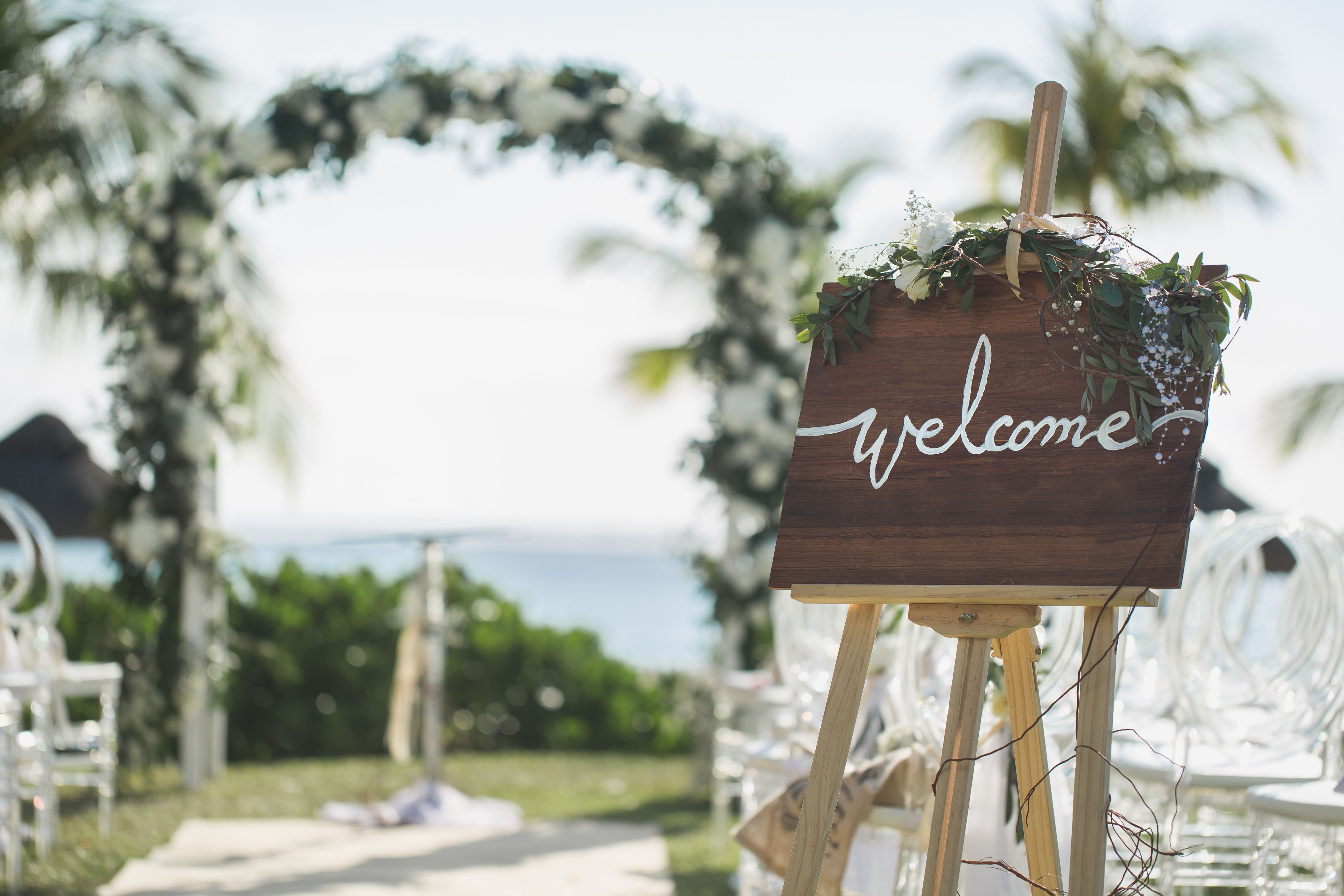 Legal beach wedding ceremony set-up in Mauritius for UK couple