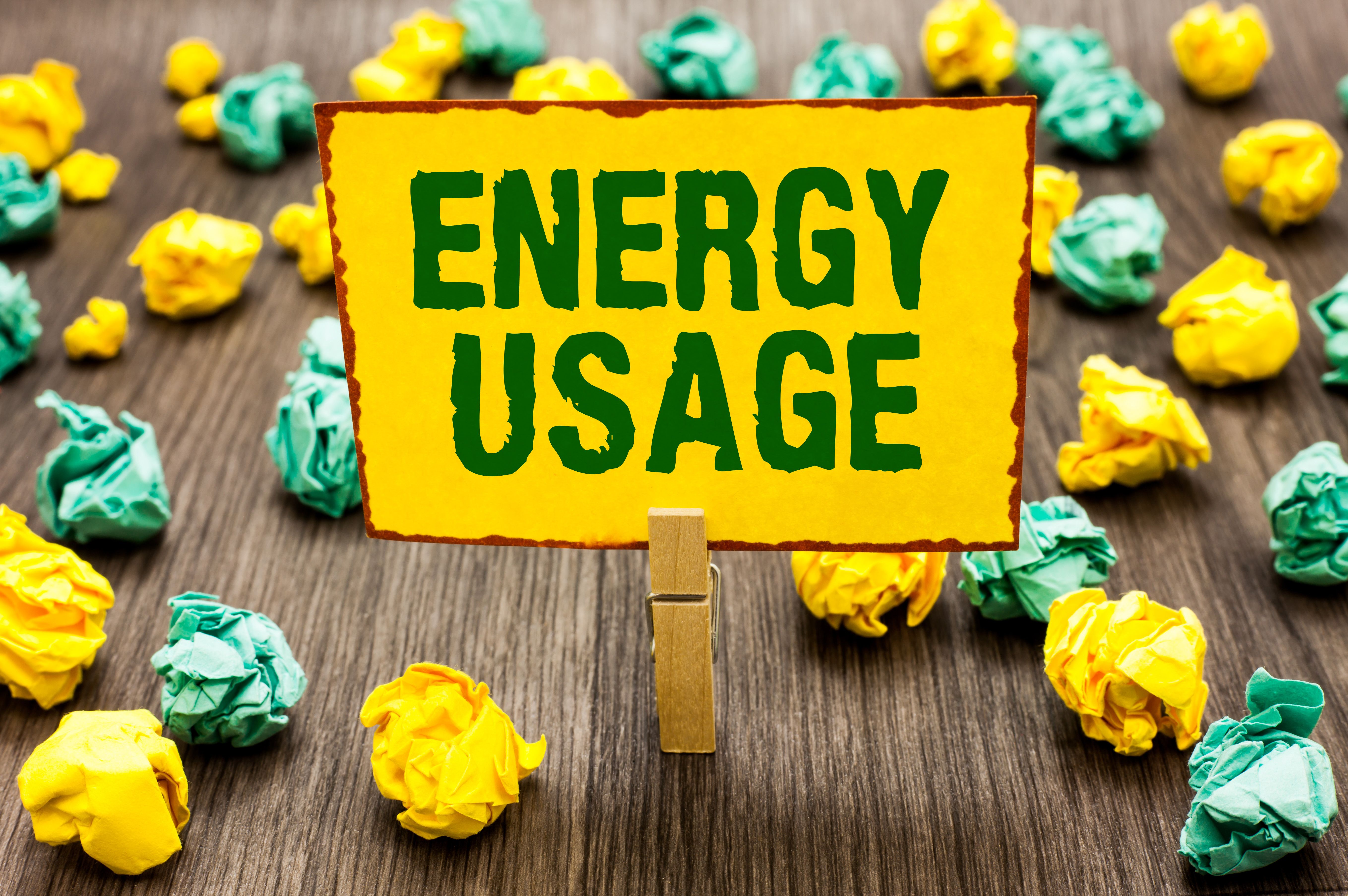 Conceptual hand writing showing Energy Usage. Business photo text Amount of energy consumed or used in a process or system Clothespin holding yellow note paper crumpled papers mistakes Conceptual hand writing showing Energy Usage. Business photo text Amount of energy consumed or used in a process or system Clothespin holding yellow note paper crumpled papers mistakes