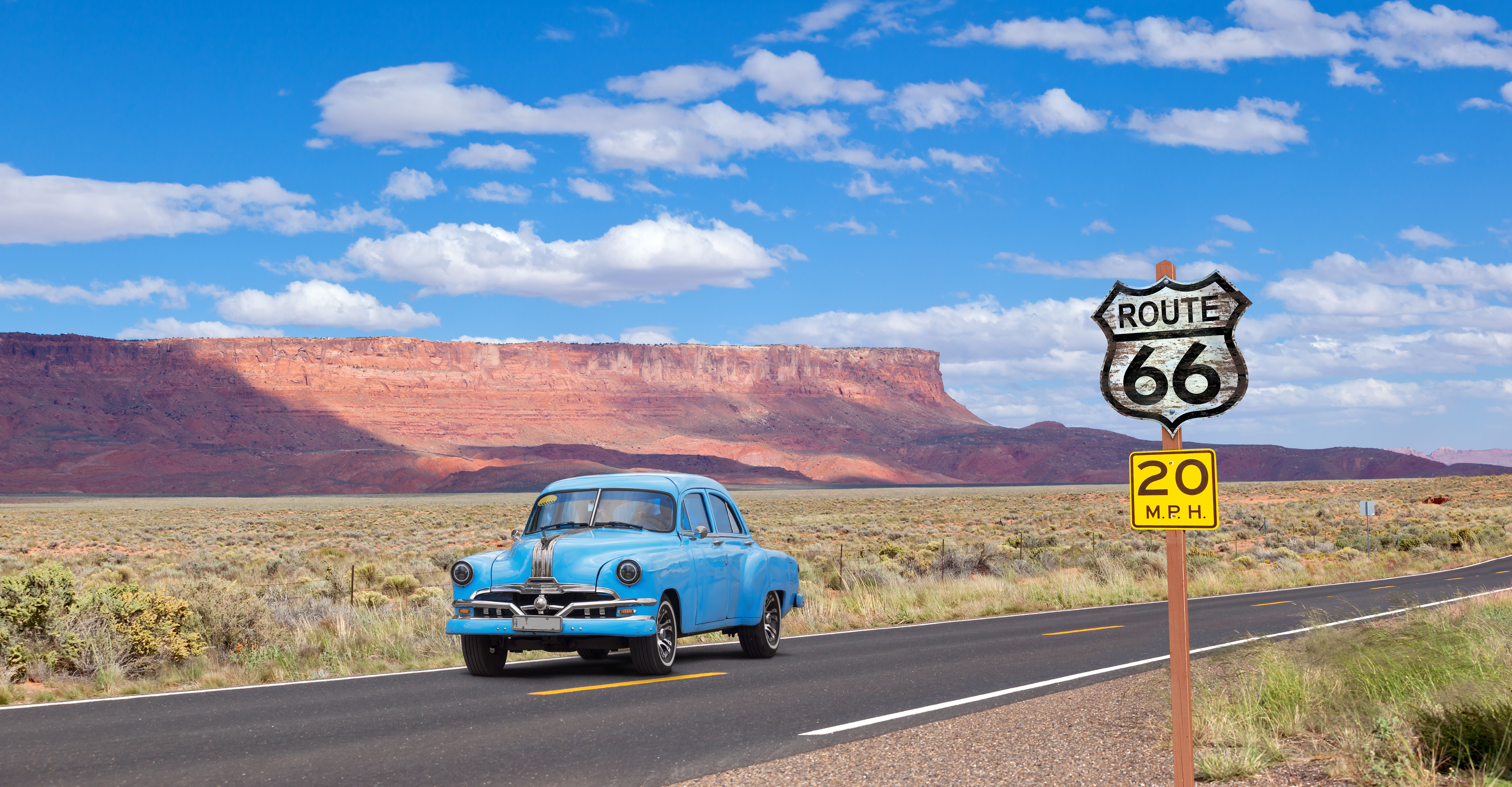 route 66 road sign